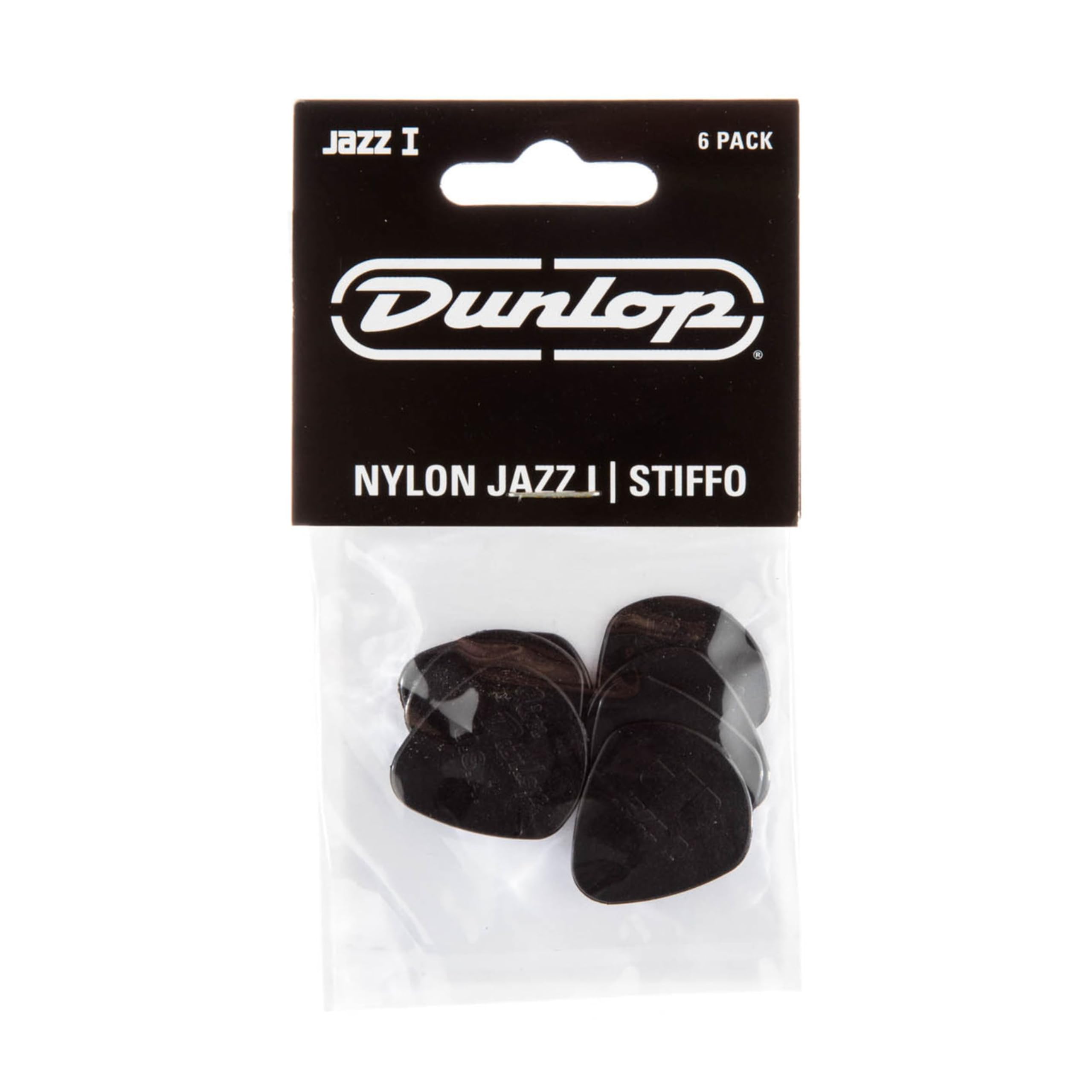 Dunlop Nylon Jazz I Guitar Picks, 6Pack