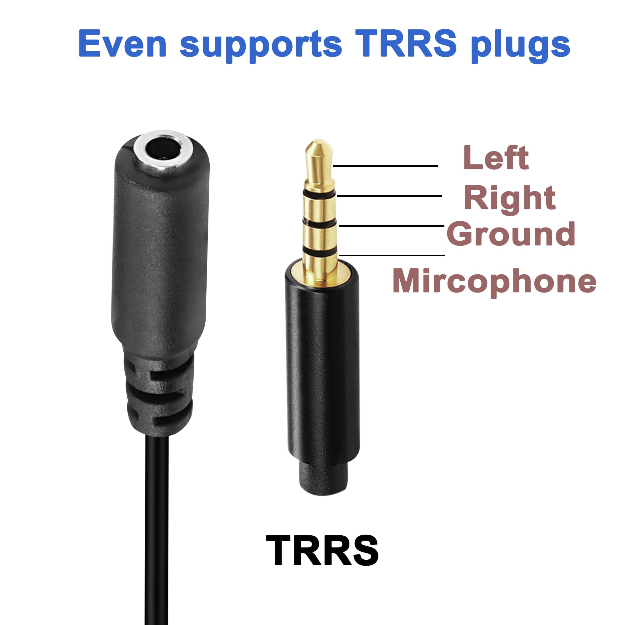 Meiriyfa Micro Usb Male To Aux 3.5Mm Audio Cable Cord, 2 Pack 1/8'' 4 Pole Trrs Female To Micro Usb 5Pin Male Adapter Right Angl