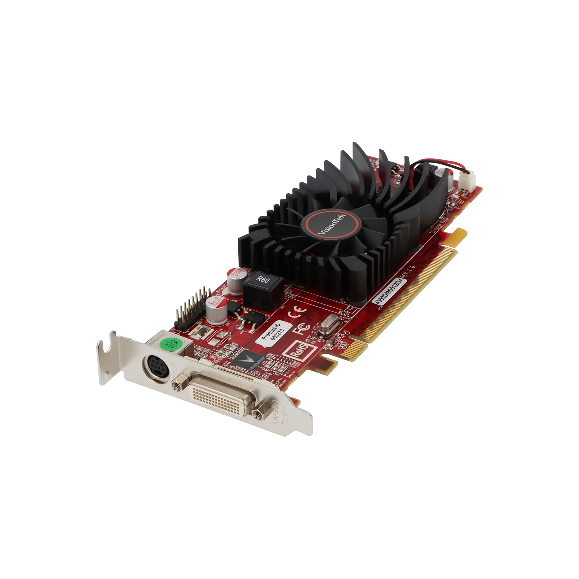Visiontek Radeon 4350 Sff 512Mb Ddr2 (2X Dvi I, Tv Out) With 2X Dvi I To Vga Adapter Graphics Card   900273