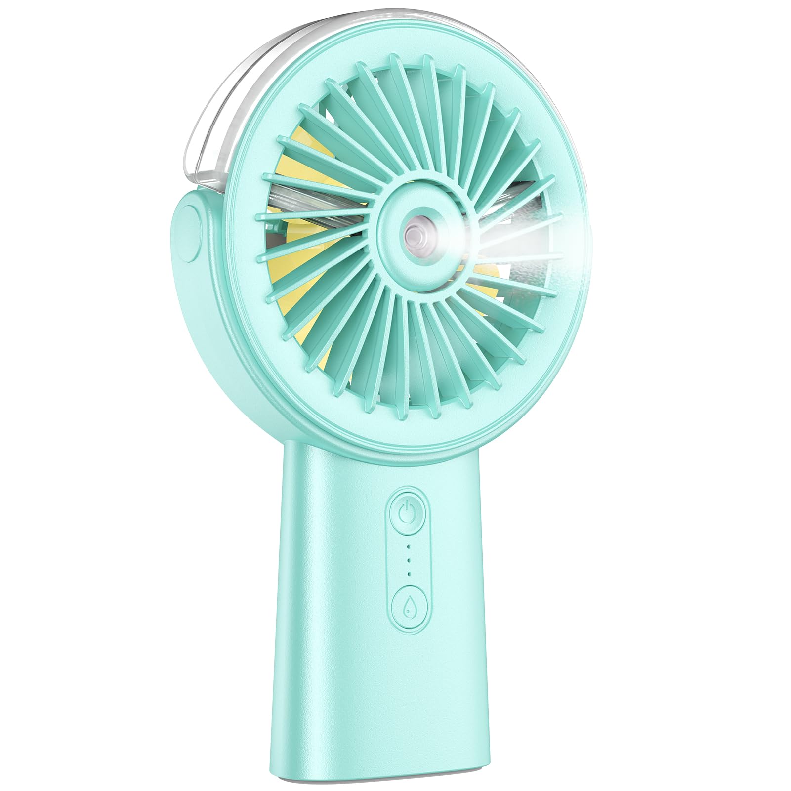 Otlonpe Misting Fan Portable Fan With Mist, 4000 Mah Rechargeable Handheld Fan Battery Operated Water Spray Mister Fan, Small Pe