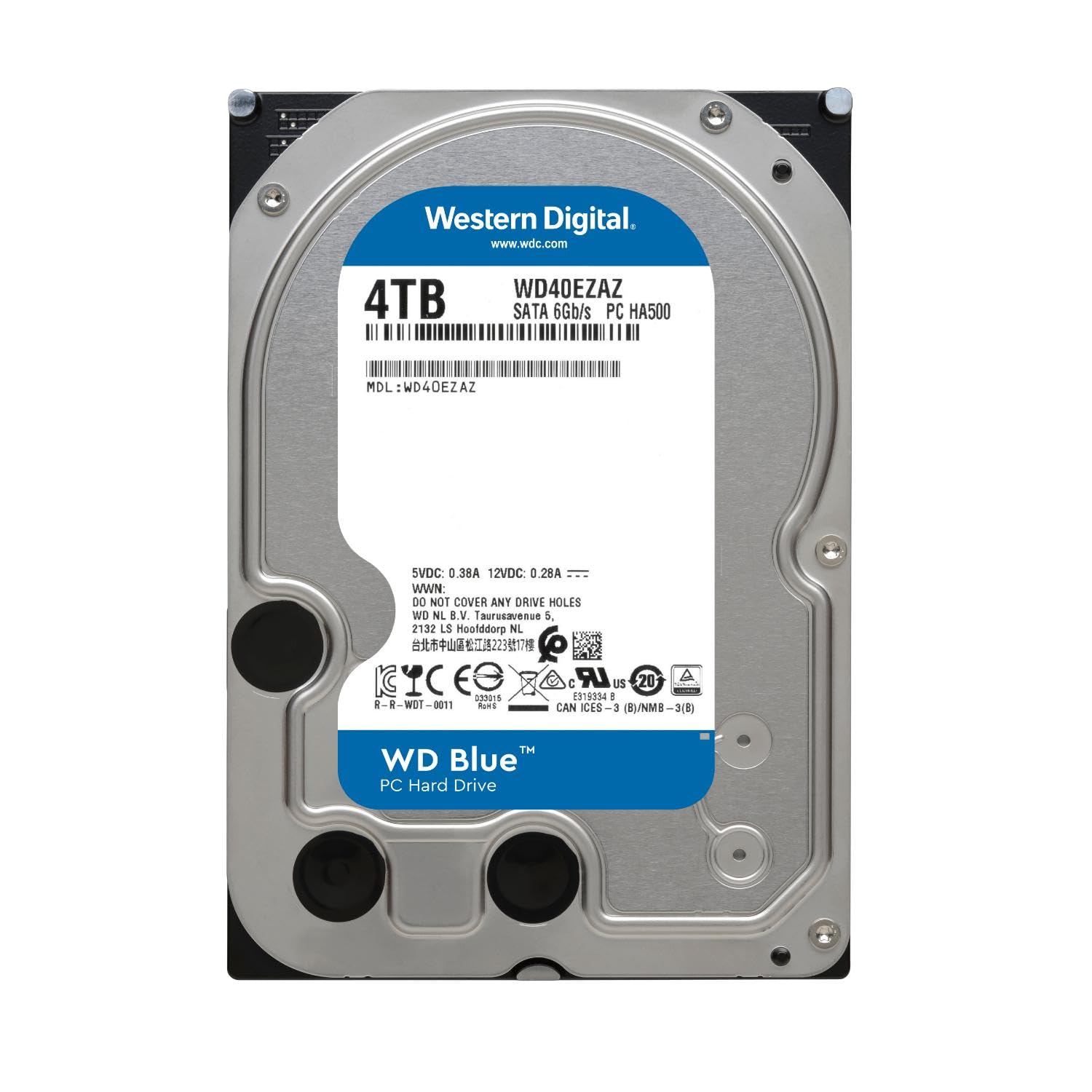 Western Digital 4Tb Wd Blue Pc Internal Hard Drive Hdd - 5400 Rpm, Sata 6 Gb/S, 256 Mb Cache, 3.5 - Wd40Ezaz