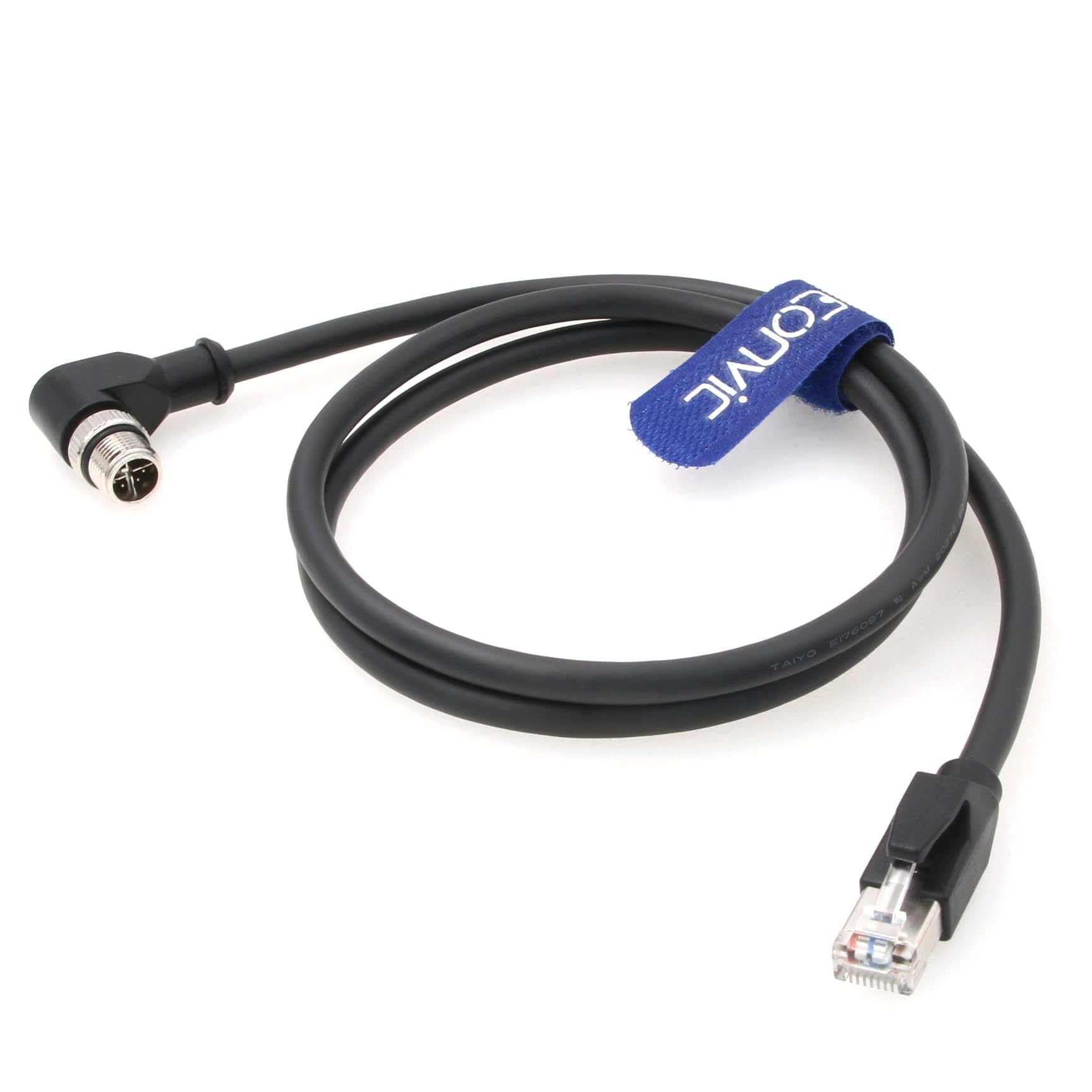 Eonvic Ethernet Cable M12 X Type Right Angle 8 Position To Rj45 Waterproof Industrial Shielded Network High Flex Cable For Cognex