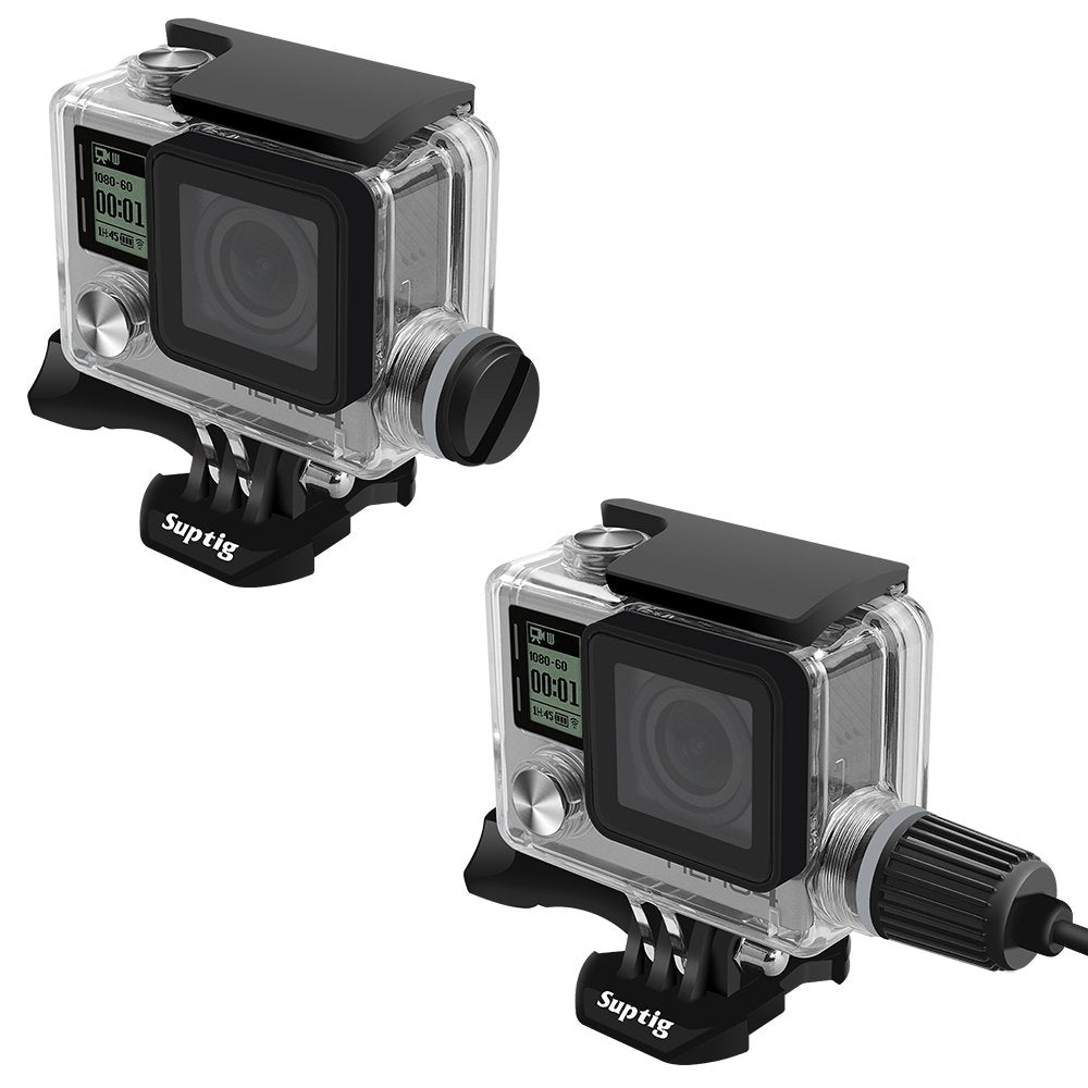 Suptig Housing Rechargeable Waterproof Housing For Gopro Hero 4 Hero 3+ Hero 3 Outside Action Camera For Underwater Charge Use