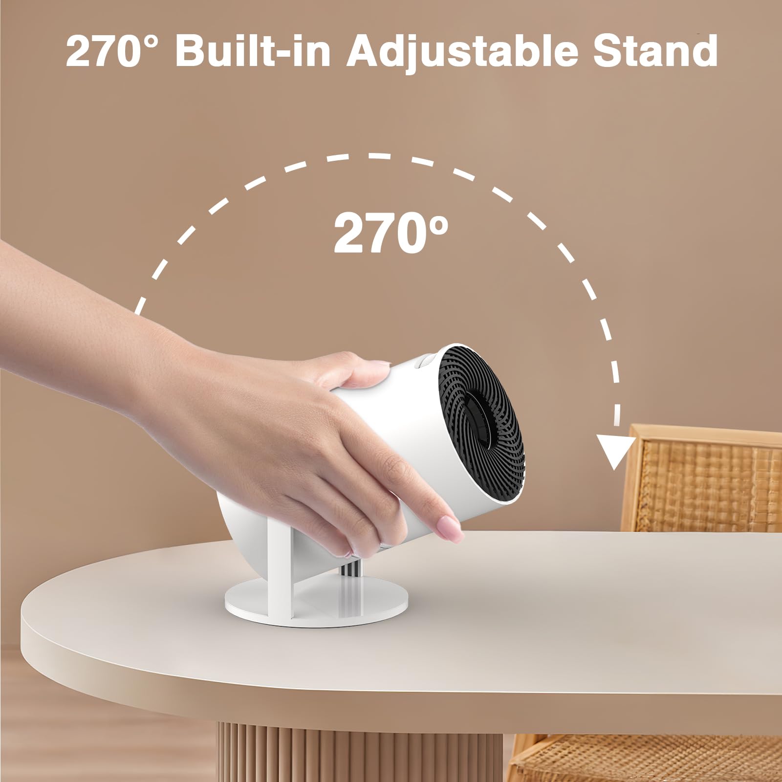 [Built In  Apps] Panseba 270Adjustable Smart Mini Projector With Wifi 6 And Bluetooth, Auto Keystone Outdoor Movie Projector, Bi