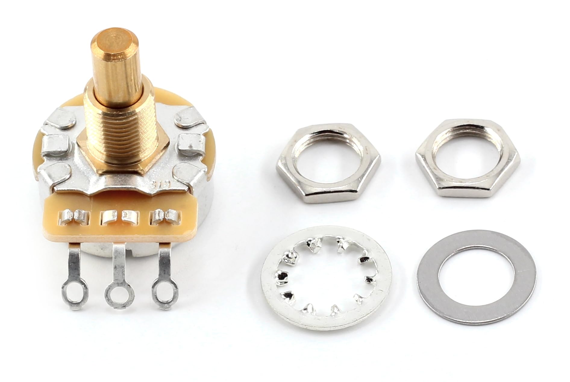 The Art Of Tone Custom Cts 500K Pot Short (3/8 Inch) Solid Shaft, 10% Audio Taper, 10% Tolerance, Pair (2X)