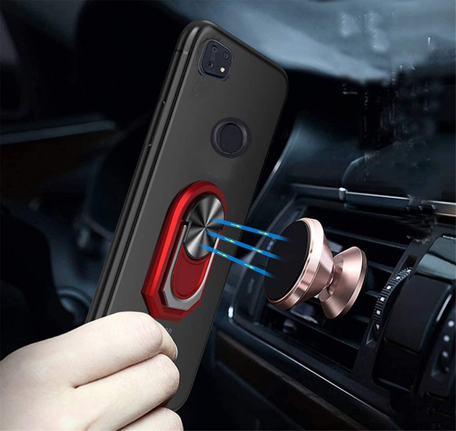 Damondy For Schok Volt Sv55 Case, Schok Volt Sv55 Sv55216 Phone Case,Shock Protective Kickstand 360 Ring Holder Defender Back Ph