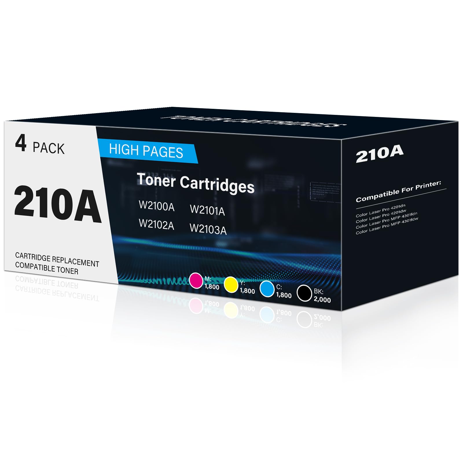 210A Toner Cartridges 4 Pack Color Laser Jet Pro Mfp 4301Fdw Compatible For 210X Toner Replacement For Color Laser Pro 4201Dw 42