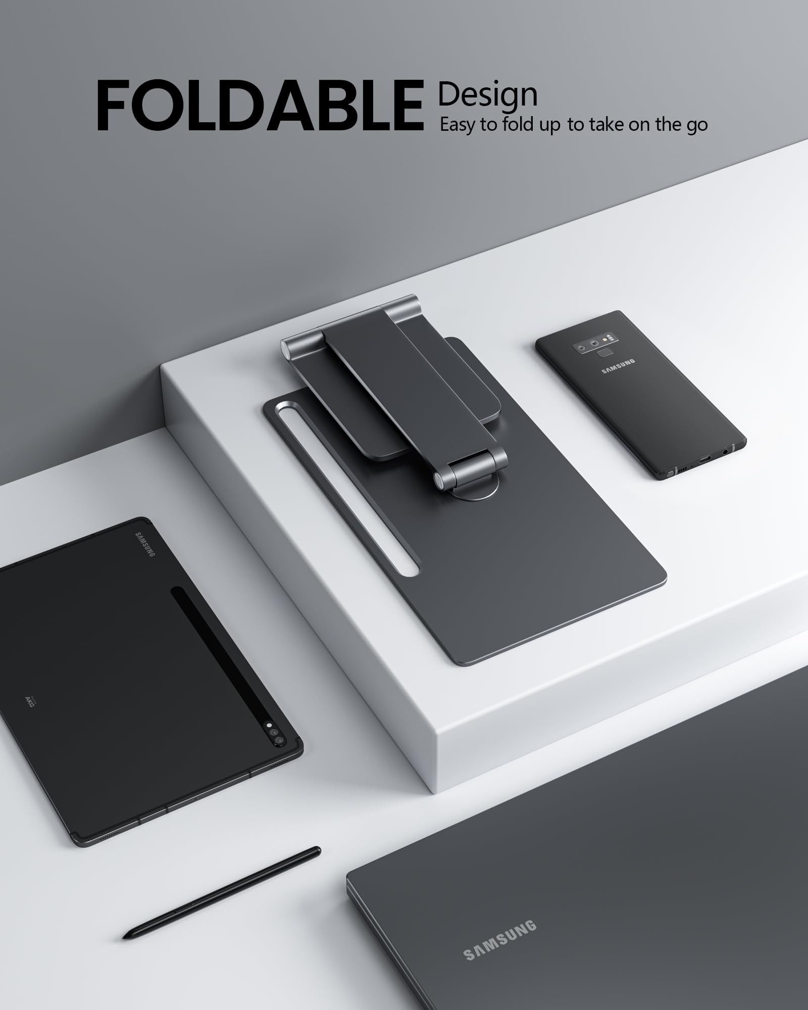 Lululook Foldable & Multi Angle Adjustable Magnetic Stand For Samsung Galaxy Tab S10 Plus/S9 Plus/S9 Fe/S8 Plus/S7 Fe/S7 Plus 12.4 Inch, 360� Rotating Desk Holder For Galaxy Tab S10+/S9+/S8+/S7 Fe/S7+