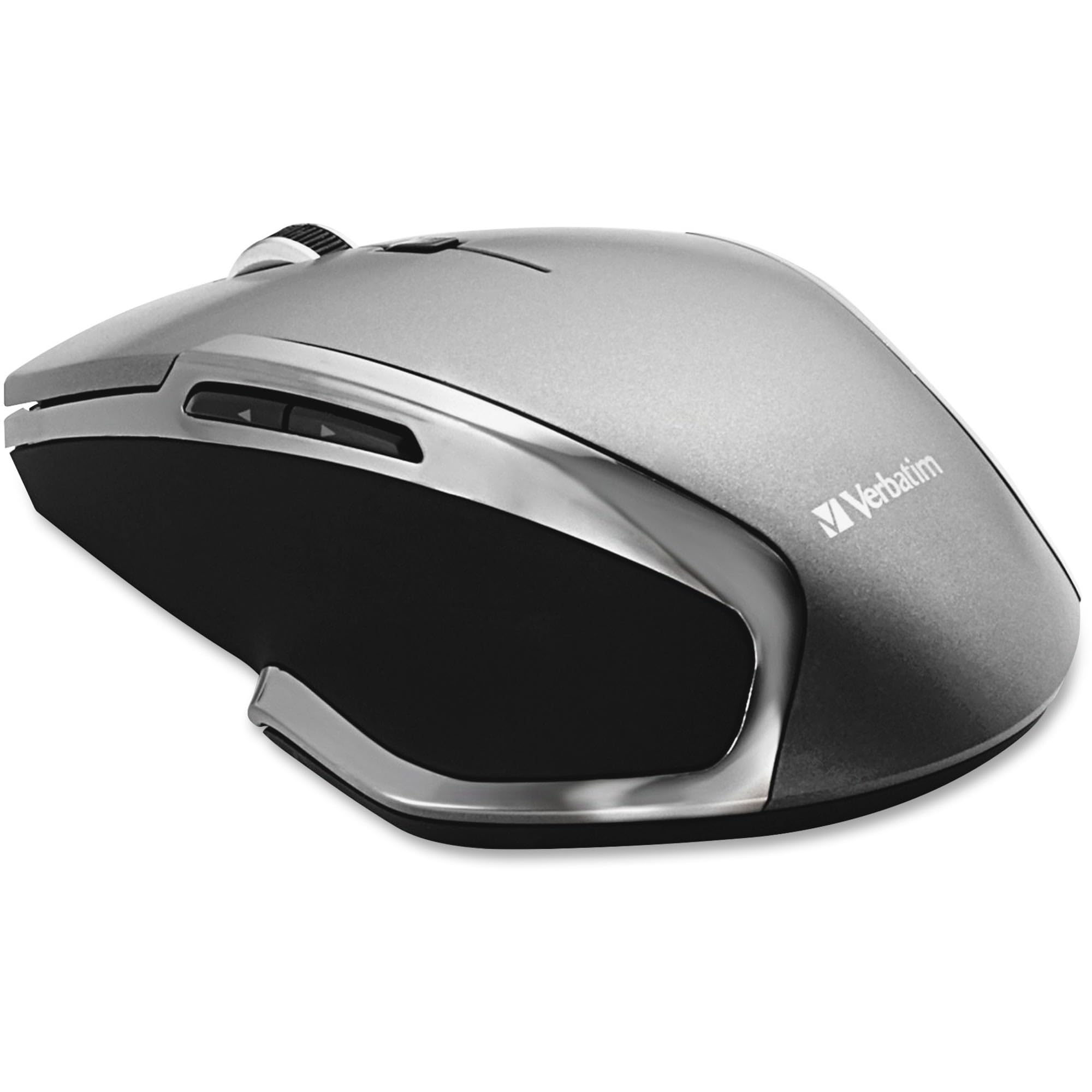 Verbatim 2.4G Wireless 6-Button LED Ergonomic Deluxe Mouse - Computer Mouse with Nano Receiver for Mac and PC - Black,Graphite