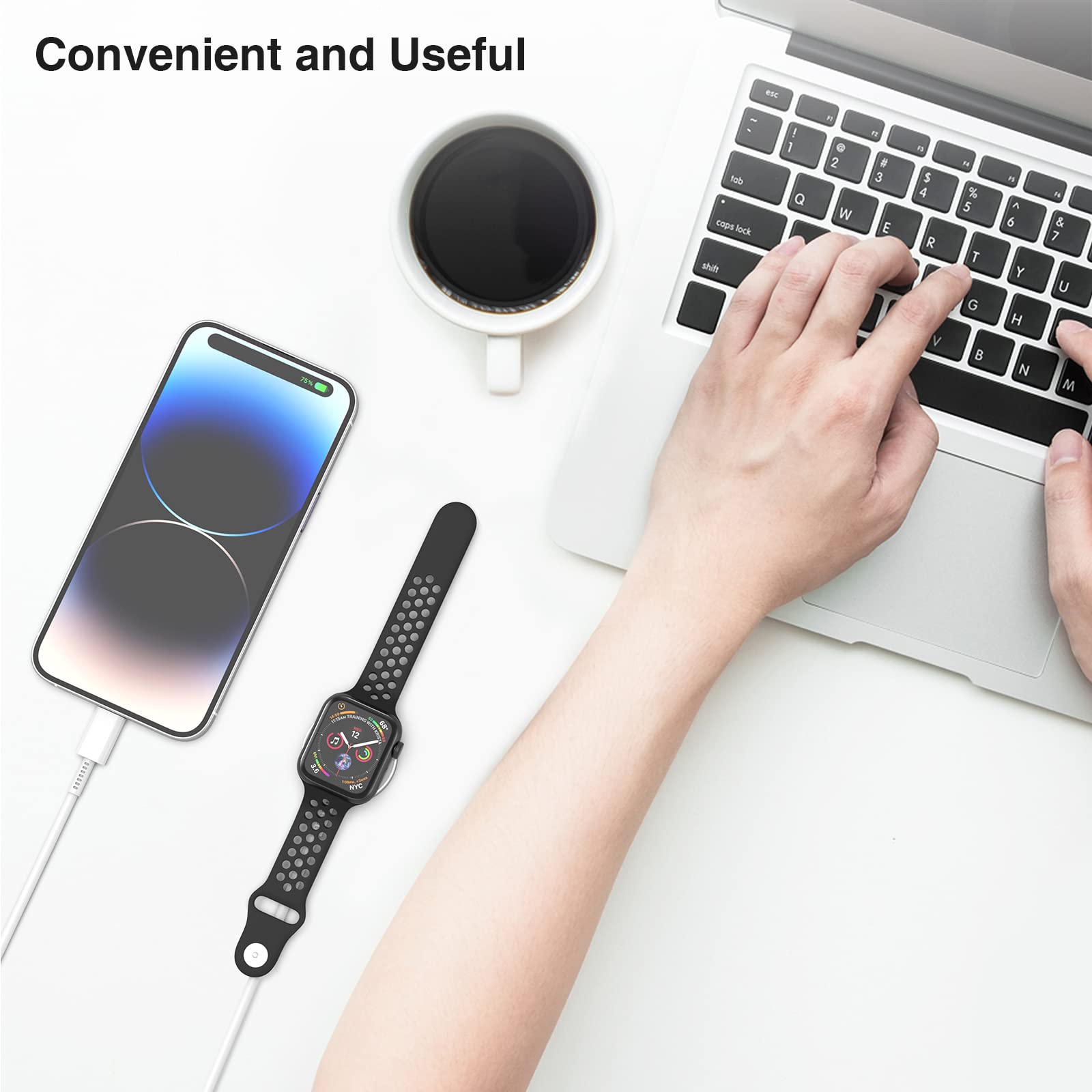 For Apple Watch Charger With Usb C Charger, 2 In 1 Iwatch & Iphone Charger Fast Charging, 6Ft Magnetic Smart Iwatch Charger Cabl