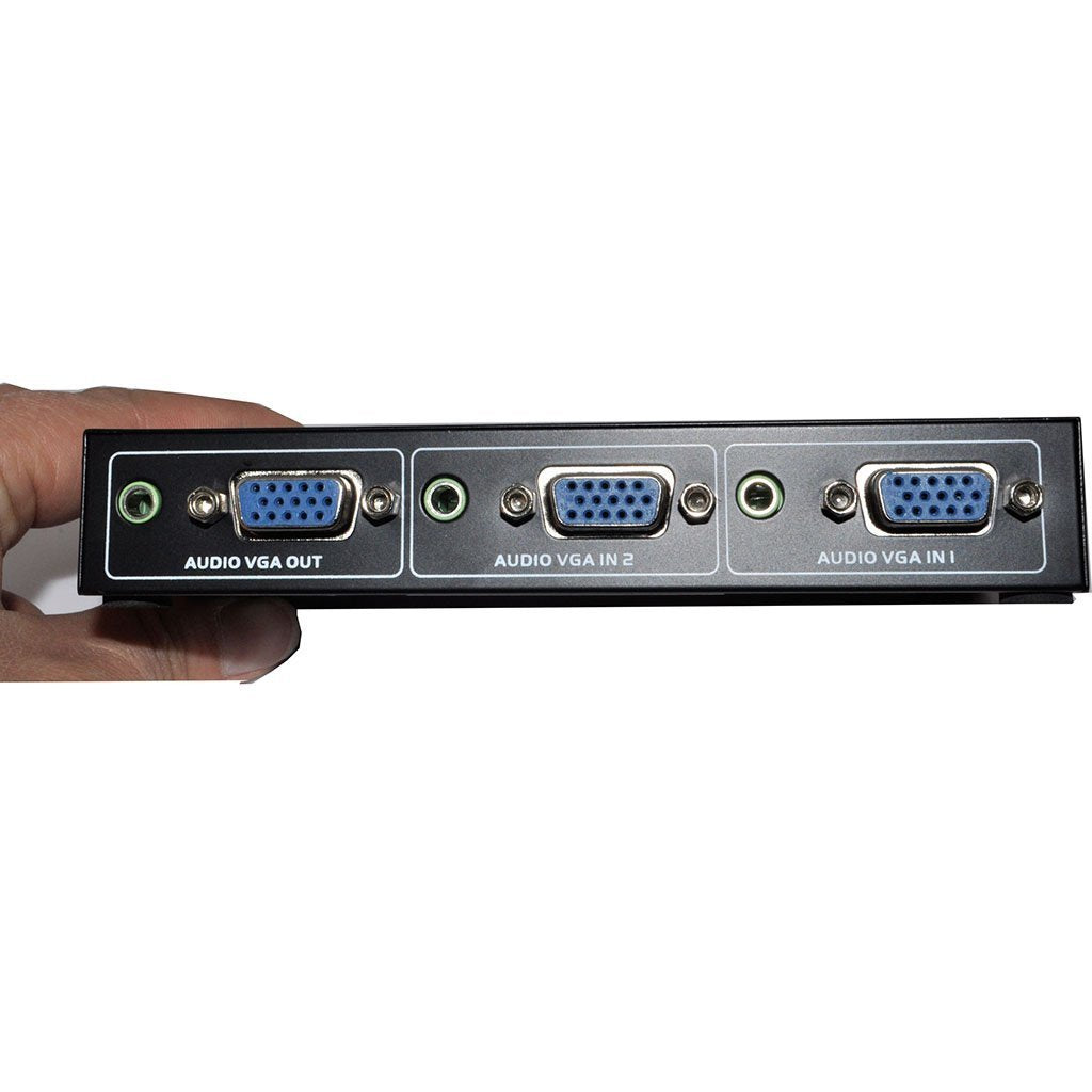 Ikkegol 2 Port Vga Audio Video Switch 2X1 Svga Switcher Box 2 In 1 Out Pc Monitor Lcd Tft Sharing