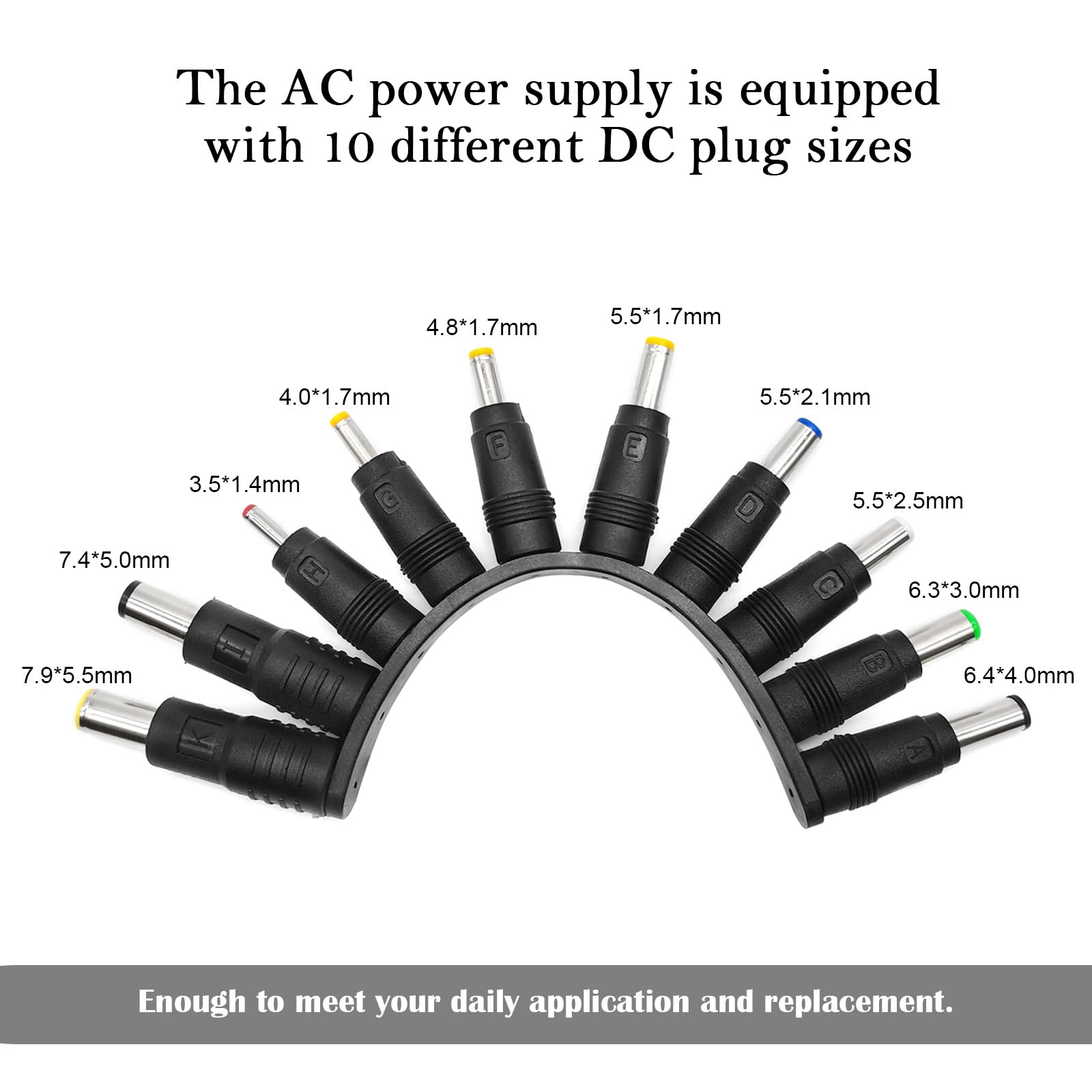 Quacc 10Pcs Dc Connector Jack Power Socket Universal Dc Barrel Jack Adapter Compatible For Lenovo, Dell, Hp, Asus, Acer, Toshiba