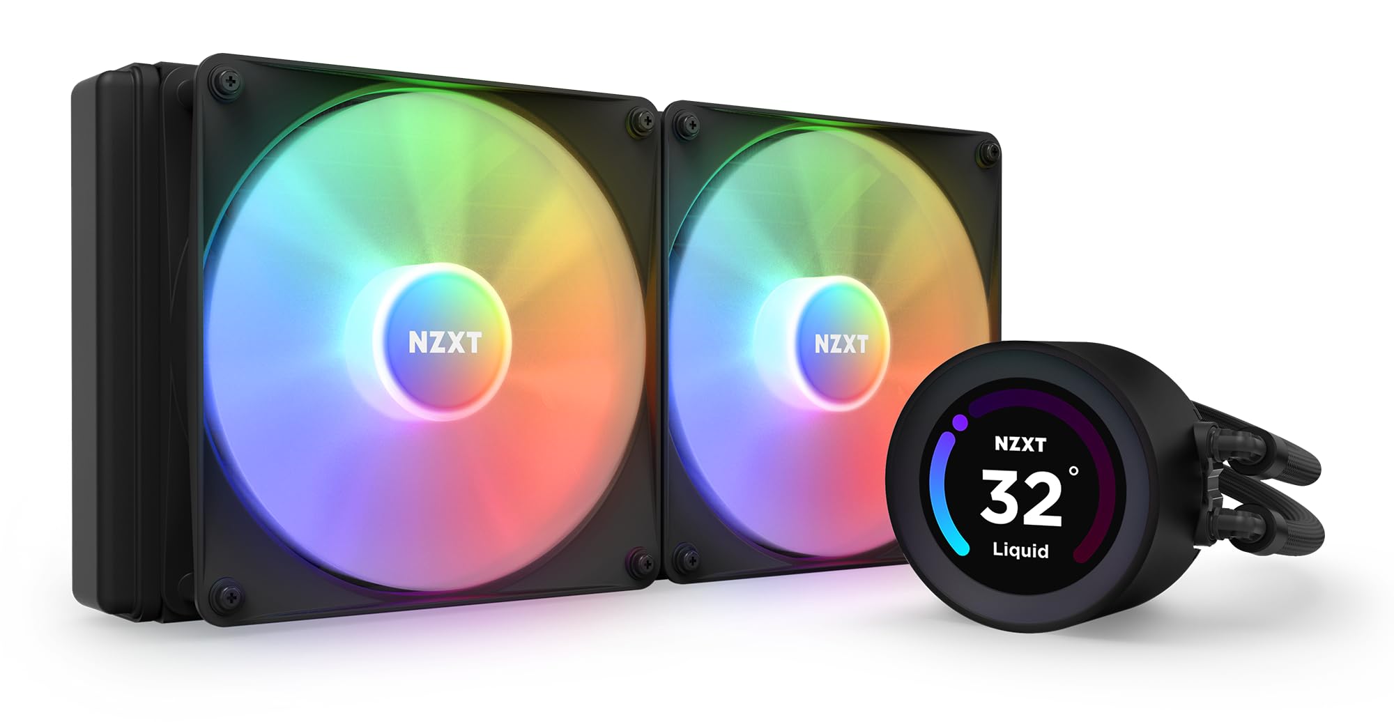 Water Cooler Nzxt Kraken Elite 280 Rgb   280Mm W/Display, Rgb Controller & Rgb Fans Black