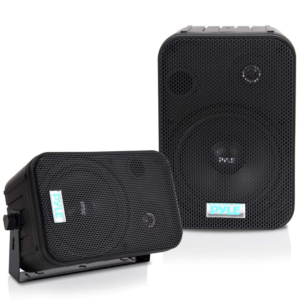 Pyle Pdwr50B 6.5 Inch 500 Watt Waterproof Stereo Speaker System For Indoor Or Outdoor Theater Surround Sound System, Black (2 Pa