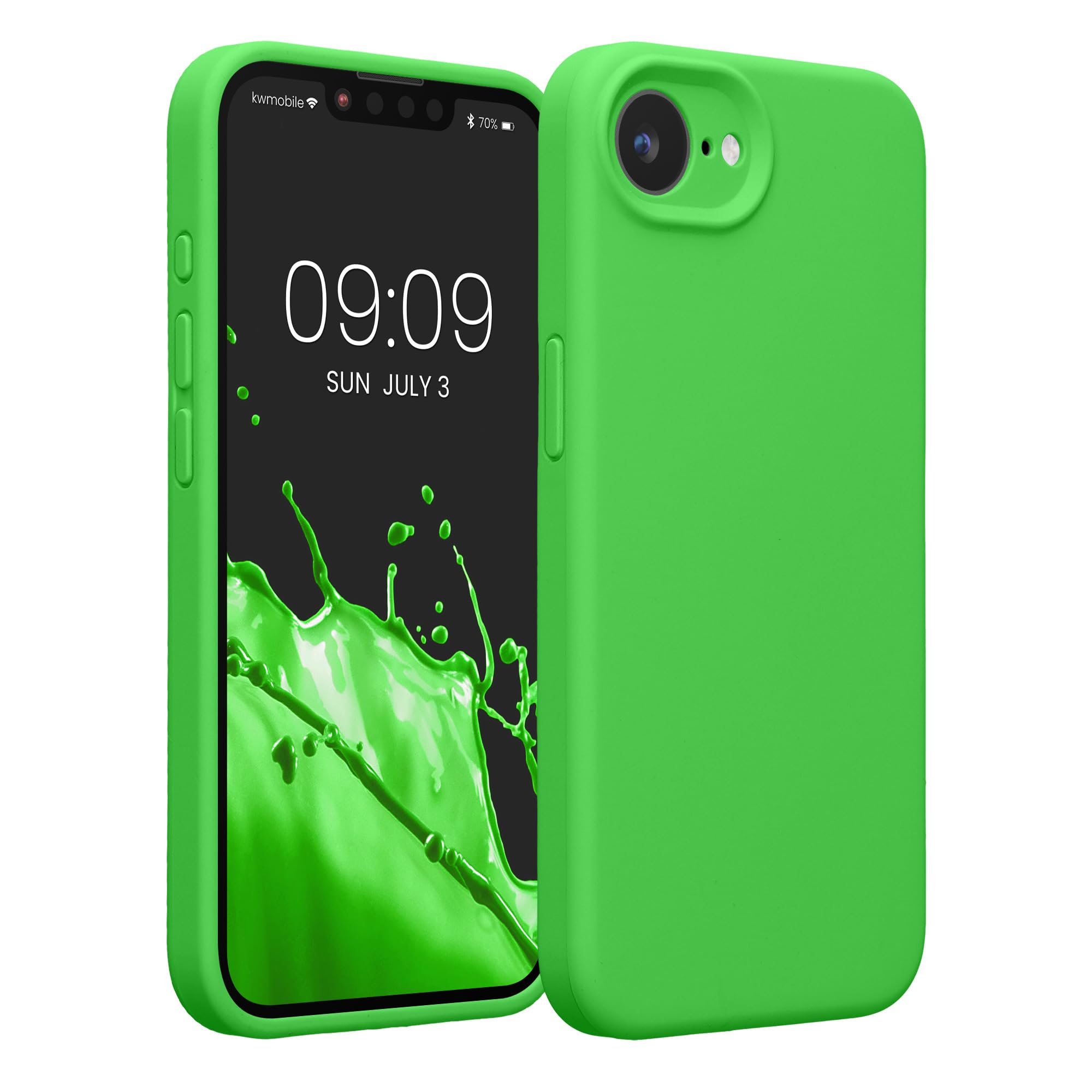 kwmobile Case Compatible with Apple iPhone 17e / iPhone 16e Case - Slim TPU Silicone Phone Cover - Soft Touch Finish - Lime Gree