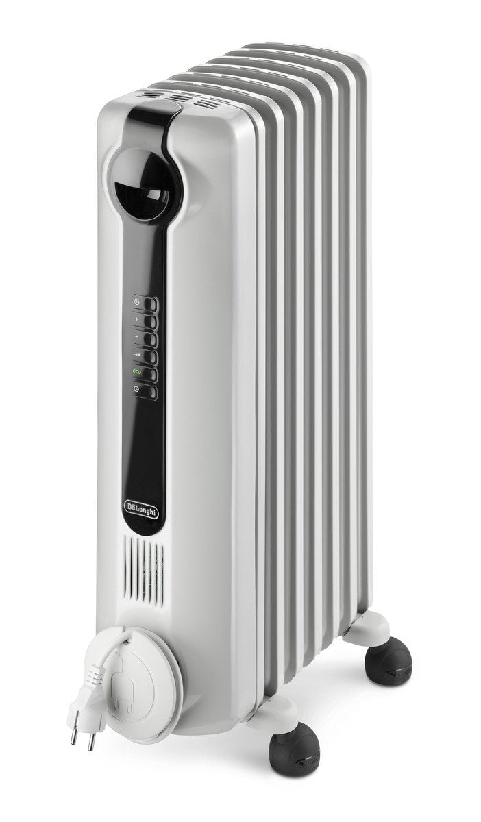 Delonghi Radia S Oil Filled Radiator Space Heater, Full Room Quiet 1500W, Adjustable Thermostat, 3 Heat Settings, Digital Timer,