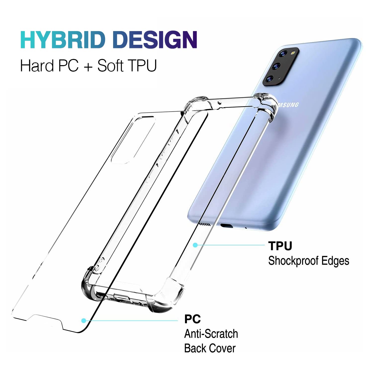 Kiomy Samsung Galaxy S20 Fe 5G Clear Flowers Case With 2 Tempered Glass Screen Protectors Hybrid Hard Pc Back With Soft Tpu Shoc