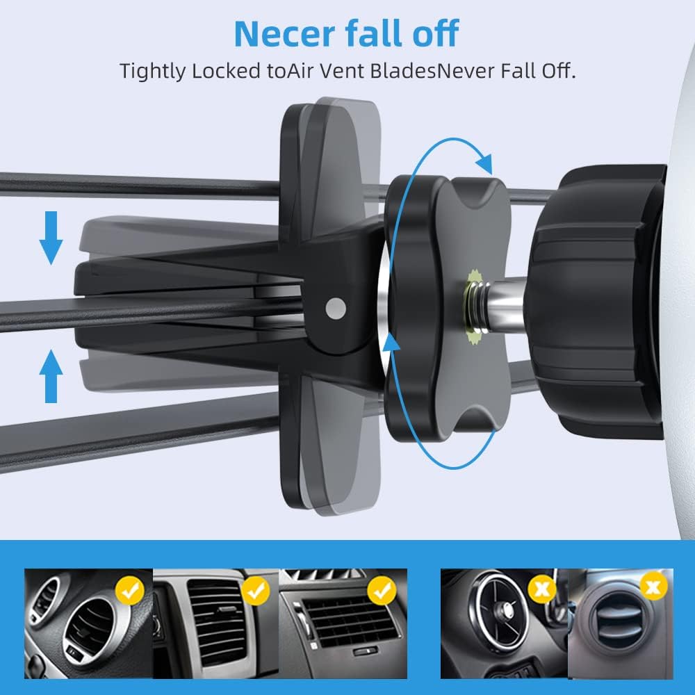 Magjieyx For Magnetic Magsafe Car Charger Mount, Wireless 15W Fast Charging Phone Holder Compatible With Iphone16,15,14 Pro Max,
