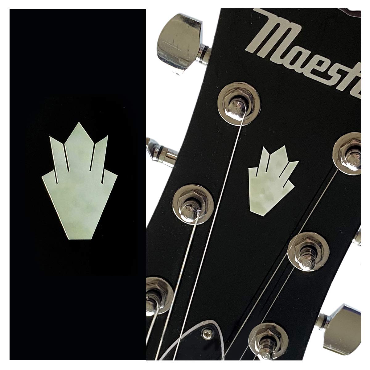 Jacamou H 109Cc Wt Set Closed Crown (Wt) Inlay Stickers For Guitar Head, Set Of 2