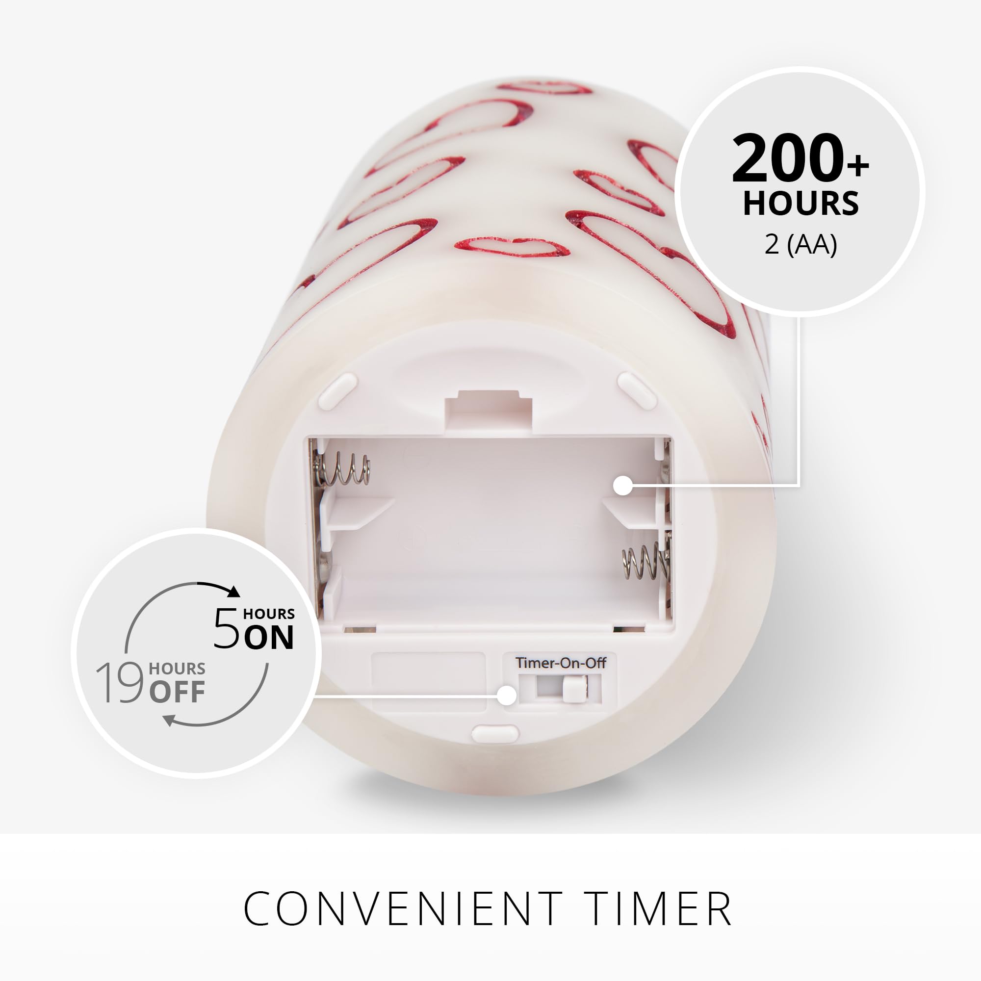 Luminara Debossed Hearts Pillar Candle Metallic Magenta   Patented Flickering Flameless Technology   Valentine'S Day Collection