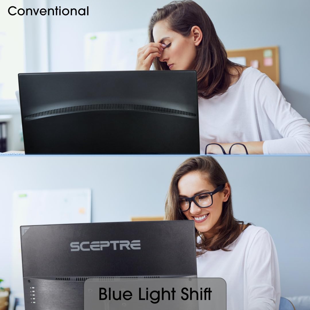 Nowco New_Sceptre_C248W 24'' Curved 75Hz Gaming Led Monitor Full Hd 1080P Hdmi Vga Speakers, Vesa Wall Mount Ready Metal Black,