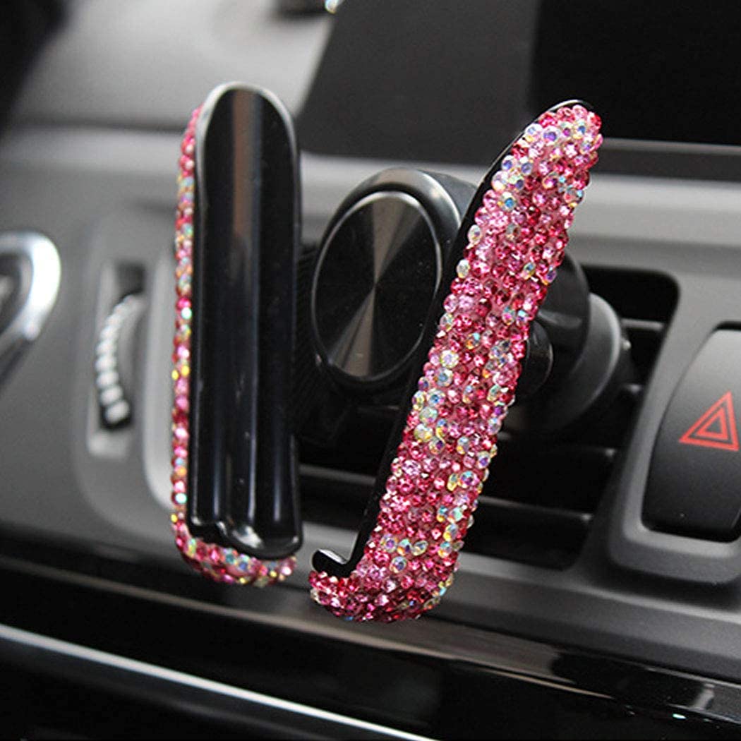 Suncaraccl Bling Car Phone Holder   Mini Dash Air Vent Automatic Phone Mount   Universal 360Adjustable Crystal Auto Car Stand