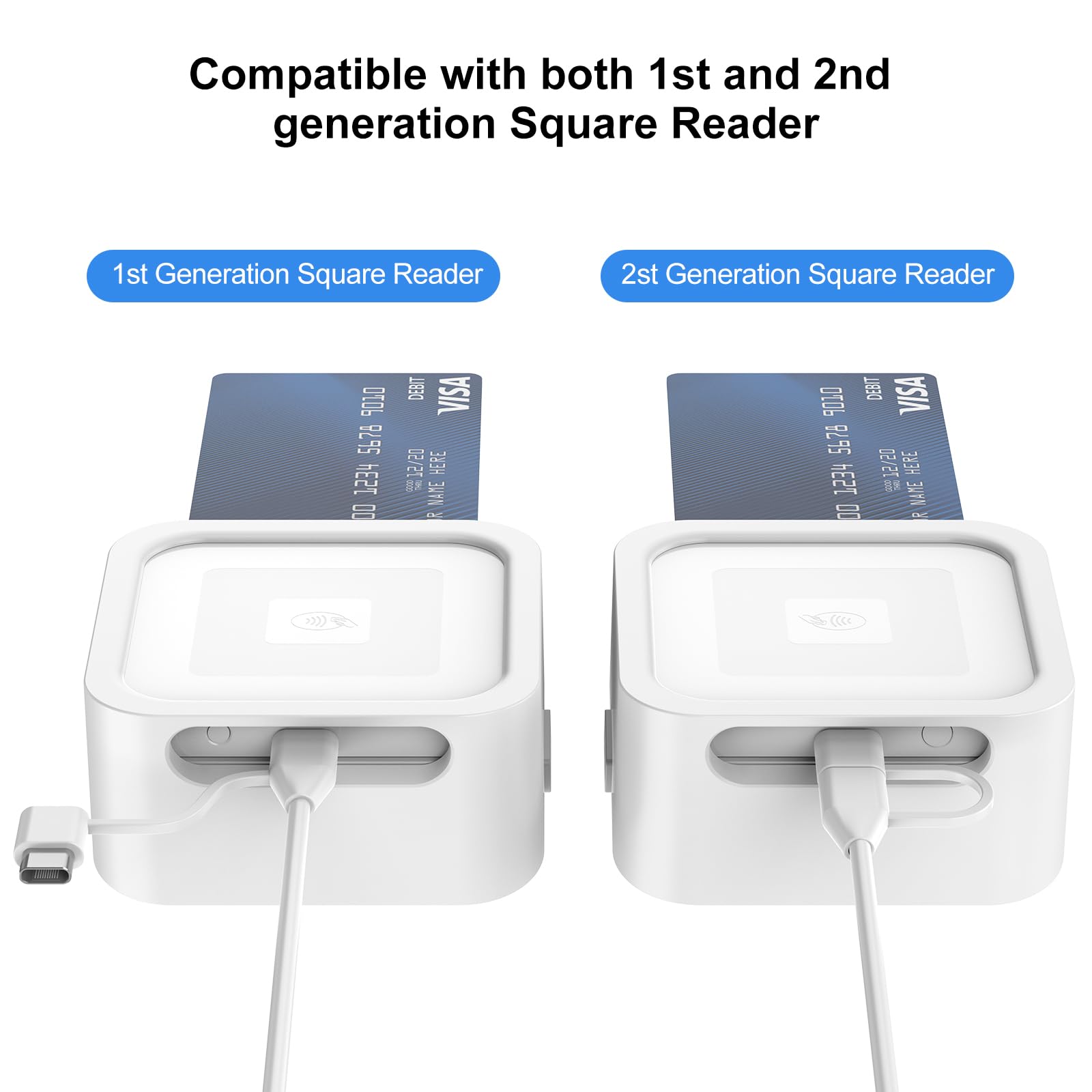 Rounkin Credit Card Dock For Square Reader 1St And 2Nd Generation,Beautiful And Compact Case For Square Reader, Support Anti Sle