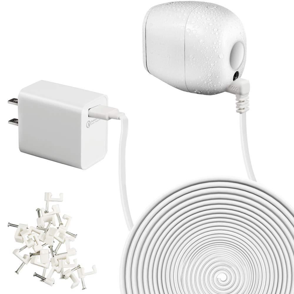 EaseBuy Power Charging Cord, Power Extension Charging Cable and Charger Adapter for Arlo Pro & Pro 2 and Arlo Go, Weatherproof O