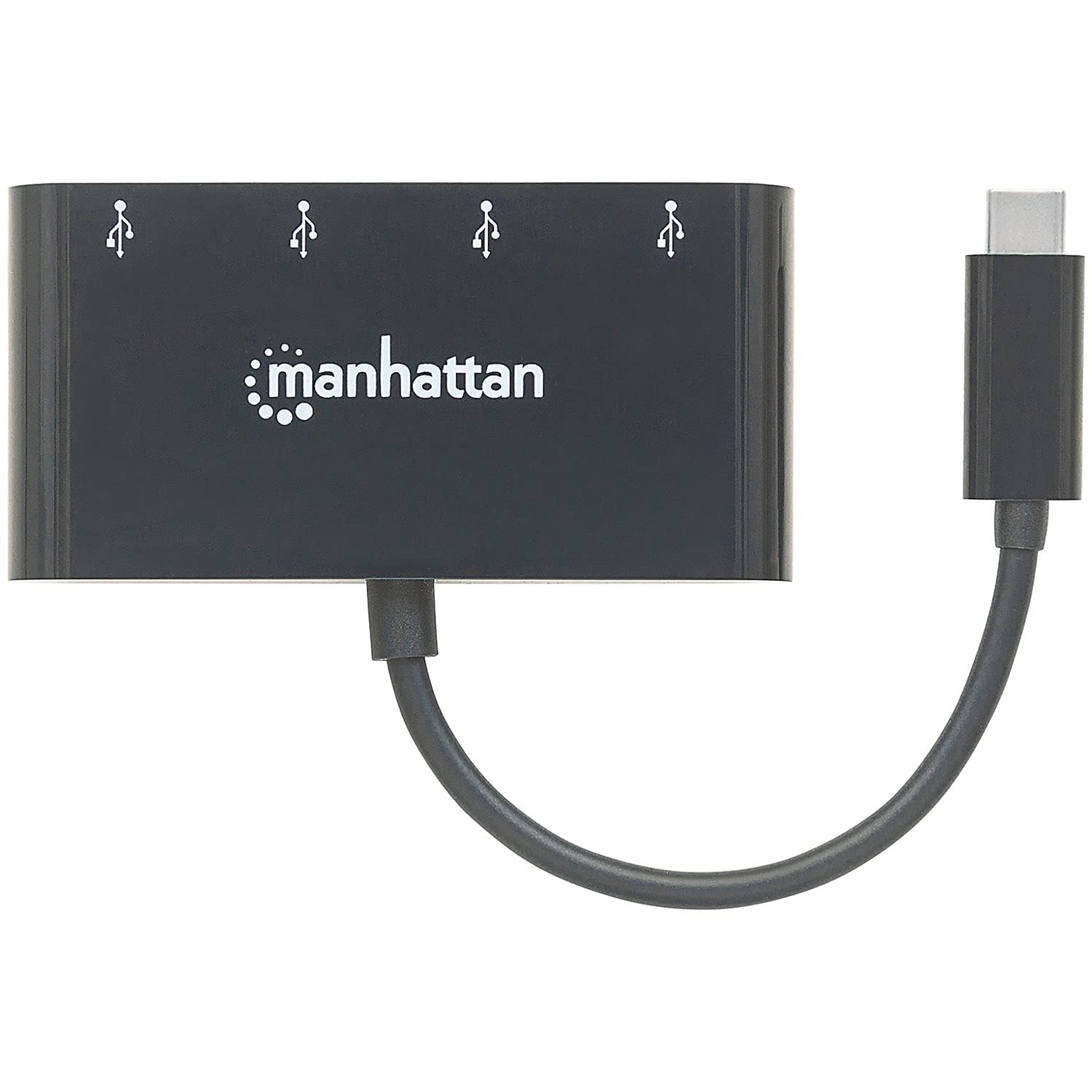 Manhattan 4-Port Usb 3.0 Hub - With 5 Gbps Data Transfer, 1A Mobile Device Charging, 8 Inch Cable - Compatible With Pc, Macbook,