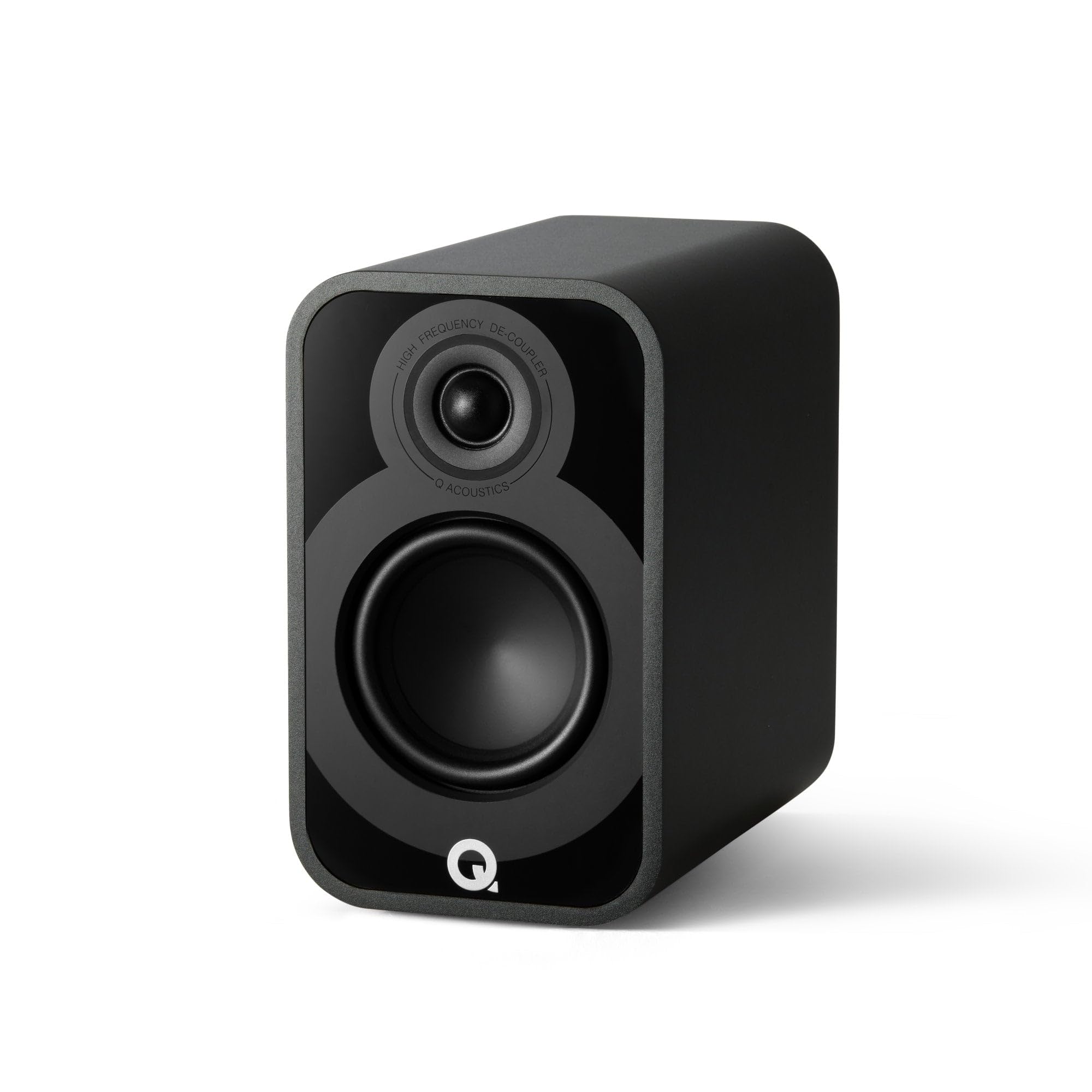 Q Acoustics 5010 Compact Bookshelf Speakers Pair Satin Black - 4.5 Mid/Bass Driver, 1 Tweeter - Stereo System for Home Theater E