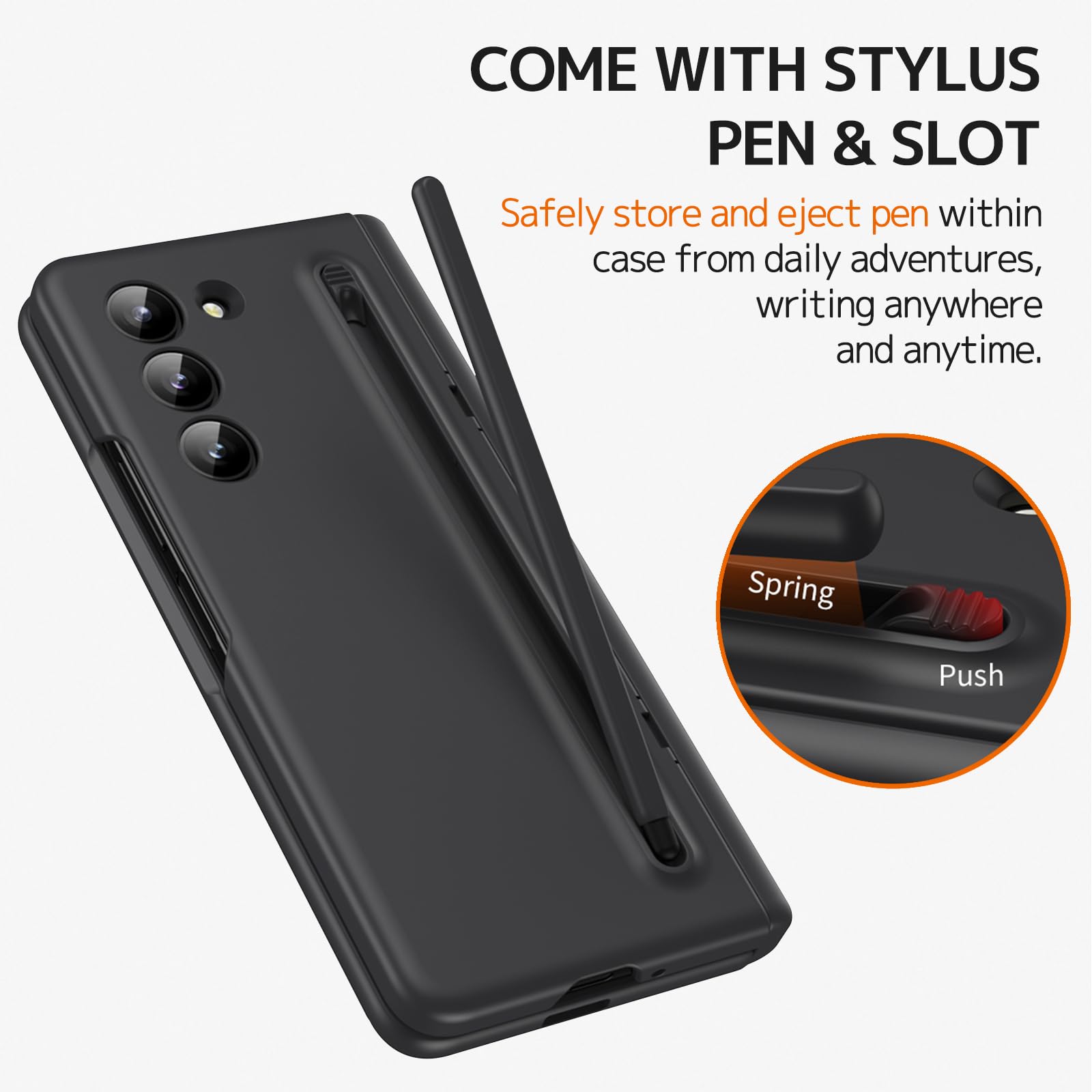 Ninki Compatible For Galaxy Z Fold 6 Case With S Pen Holder And Slim S Pen,Kickstand Hinge Cover Screen Protector,Z Fold6 For Ga