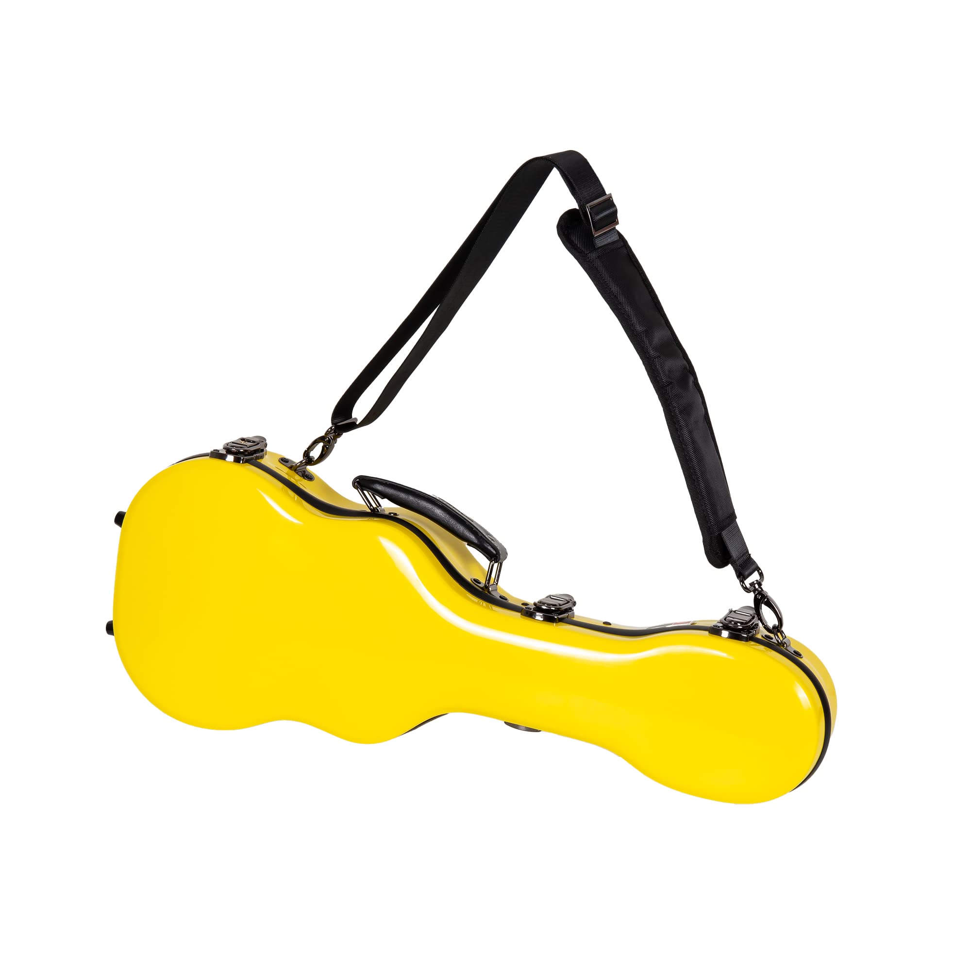 Crossrock Deluxe Fiberglass Case For Concert Ukulele With Tsa Lock-Yellow (Crf2020Cuyl)