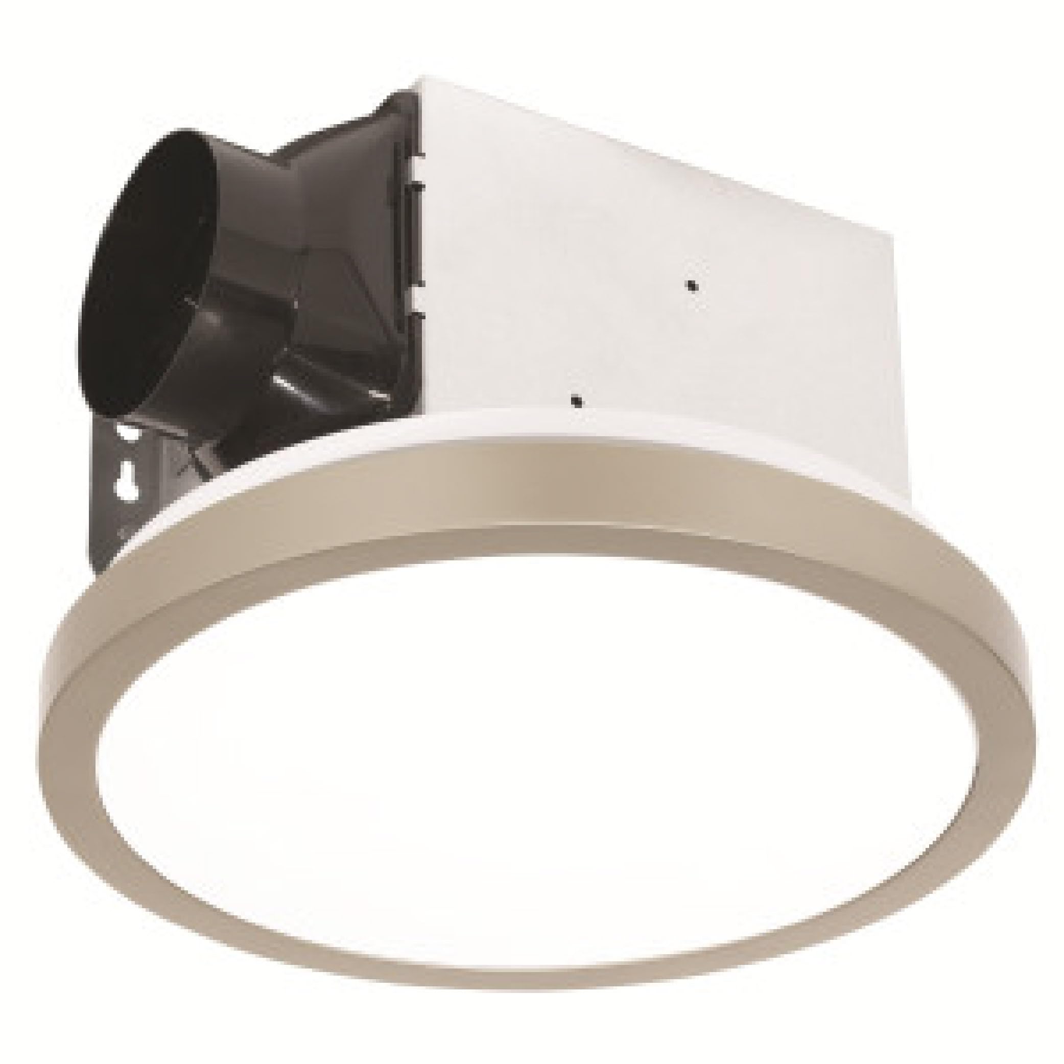 Homewerks 7105 09 Bn Bathroom Fan With Light 90 Cfm 1.5 Sones Round Ventilation Fan With Dimmable Led Light And Magnetic Trim Ri