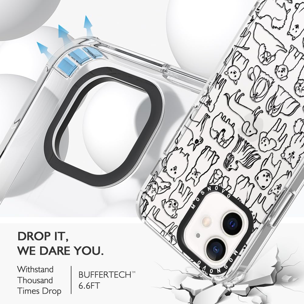 Mosnovo Case For Iphone 12 & Iphone 12 Pro, [Buffertech 6.6Ft Military-Grade Drop Protection] [Anti Peel Off Tech] Clear Tpu Bum
