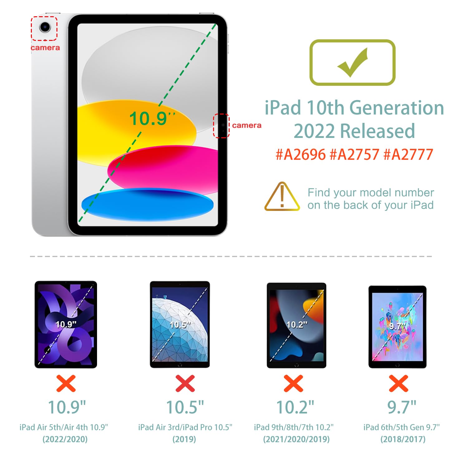 Case For Ipad 10Th Generation Case, For Ipad Case 10Th Generation Kids Men Women Shockproof Case Pencil Holder,Multi Angle Adjus