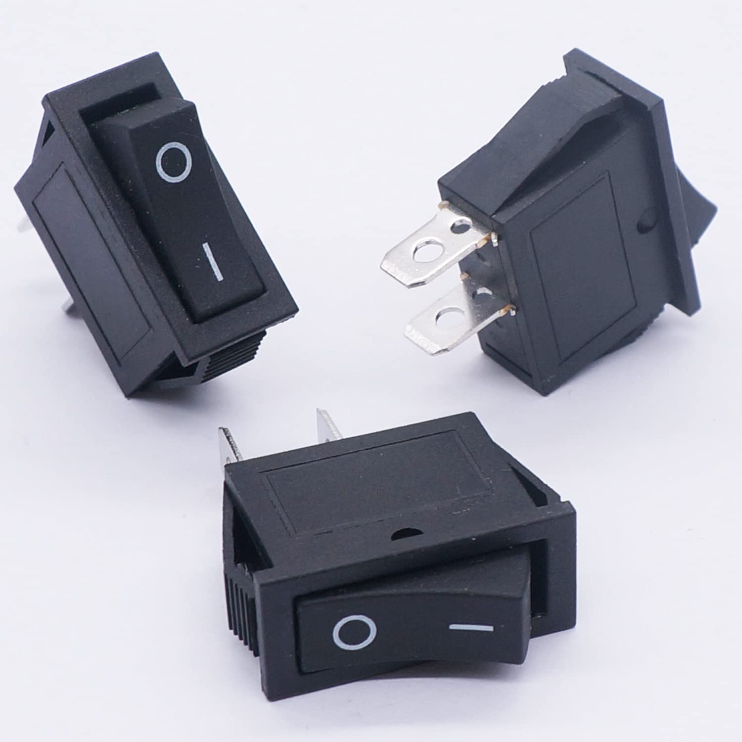 Twidec/5Pcs Rocker Switch 2 Pins 2 Position On/Off Ac 15A/125V 20A/12Vdc Spst Car Boat Black Rocker Switch Toggle Kcd3 101