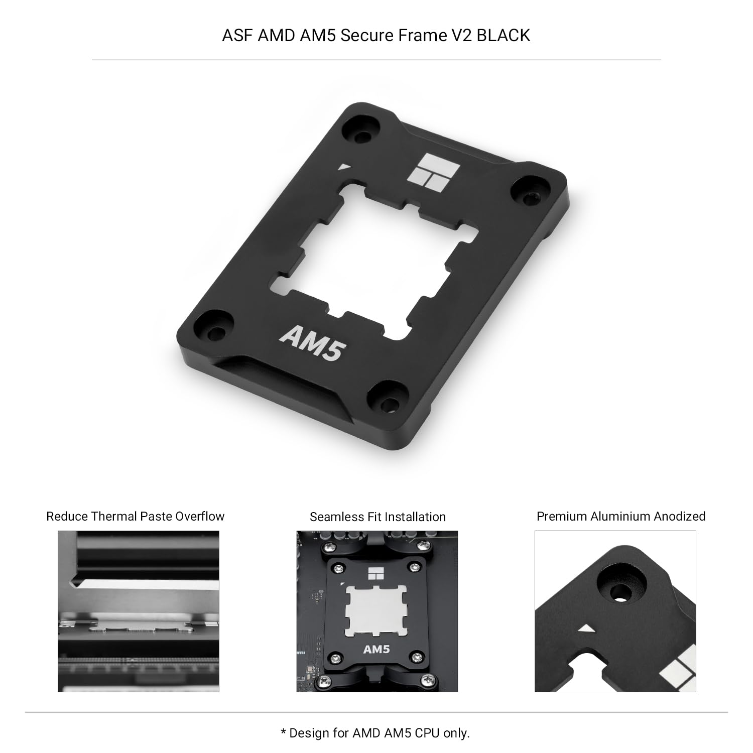 Thermalright Asf Black V2 Am5 Cpu Holder, Am5 Safety Fixed Frame, Am5 Secure Frame, Corrective Anti Bending Fixing Frame, Am5 An