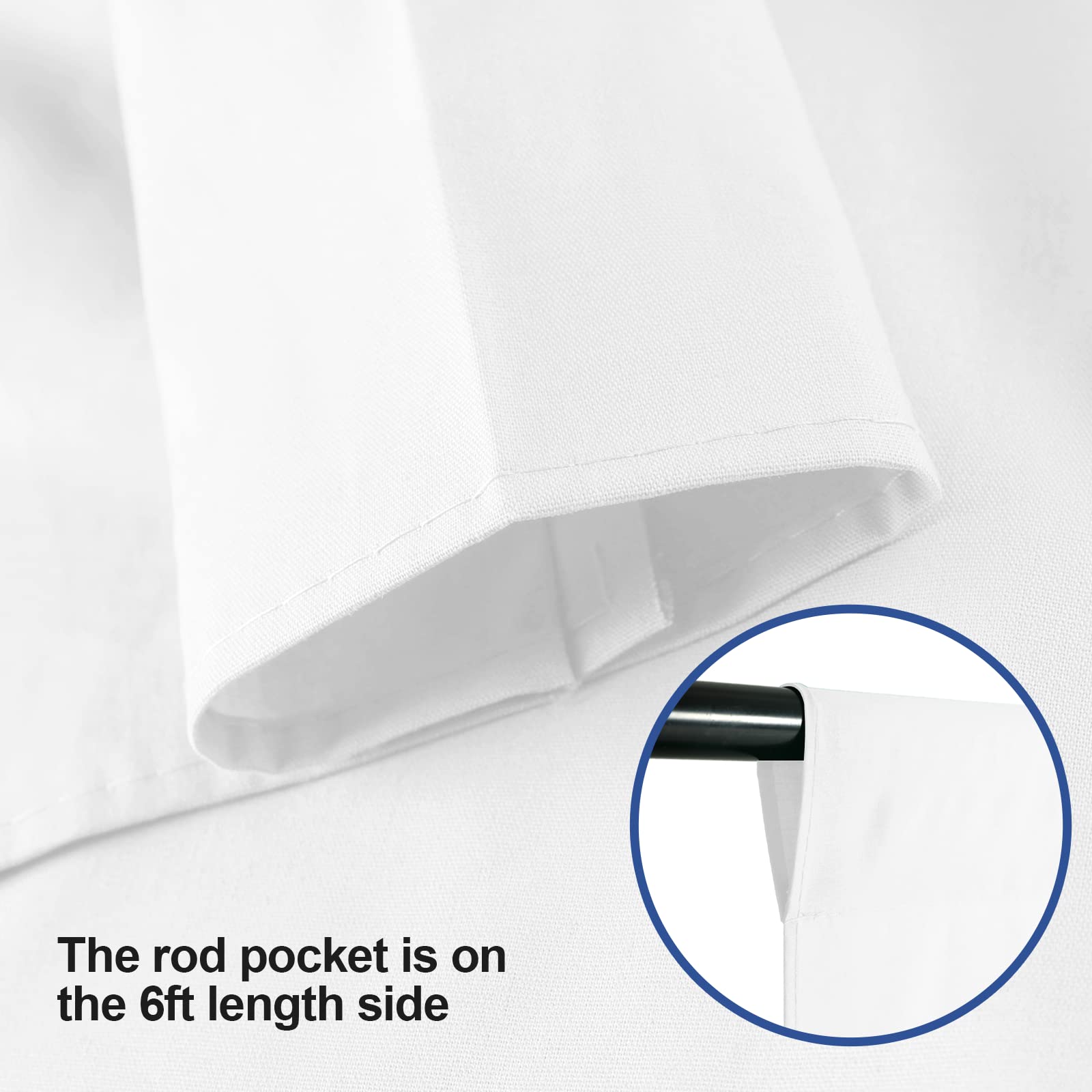 Emart White Screen Backdrop, 8 X 10 Ft Photography White Background For Streaming Zoom, Small Photo Muslin White Curtain With 4