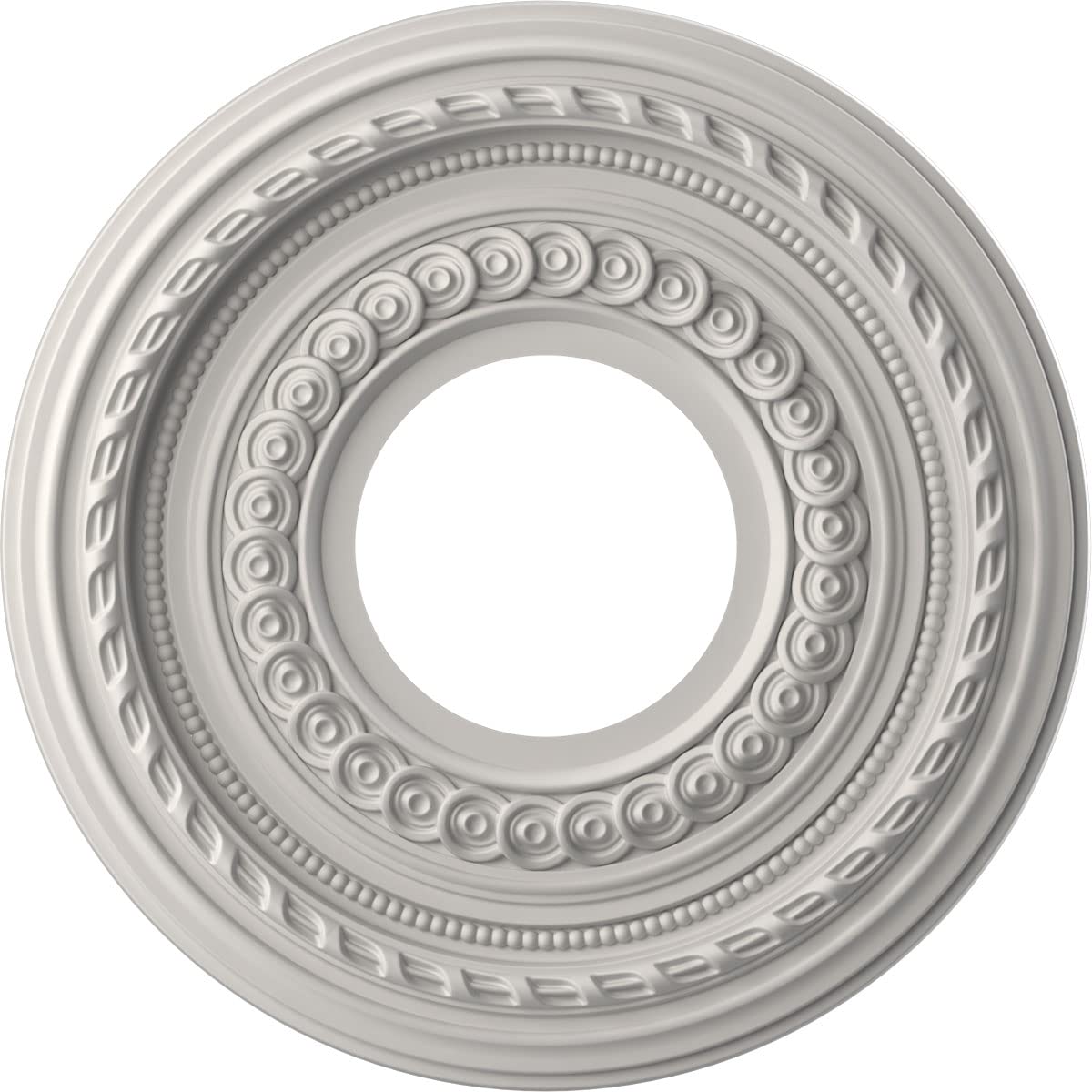 Ekena Millwork CMP10COGBW Cole Thermoformed PVC Ceiling Medallion (Fits Canopies up to 4 1/4), 10OD x 3 1/2ID x 3/4P, UltraCover
