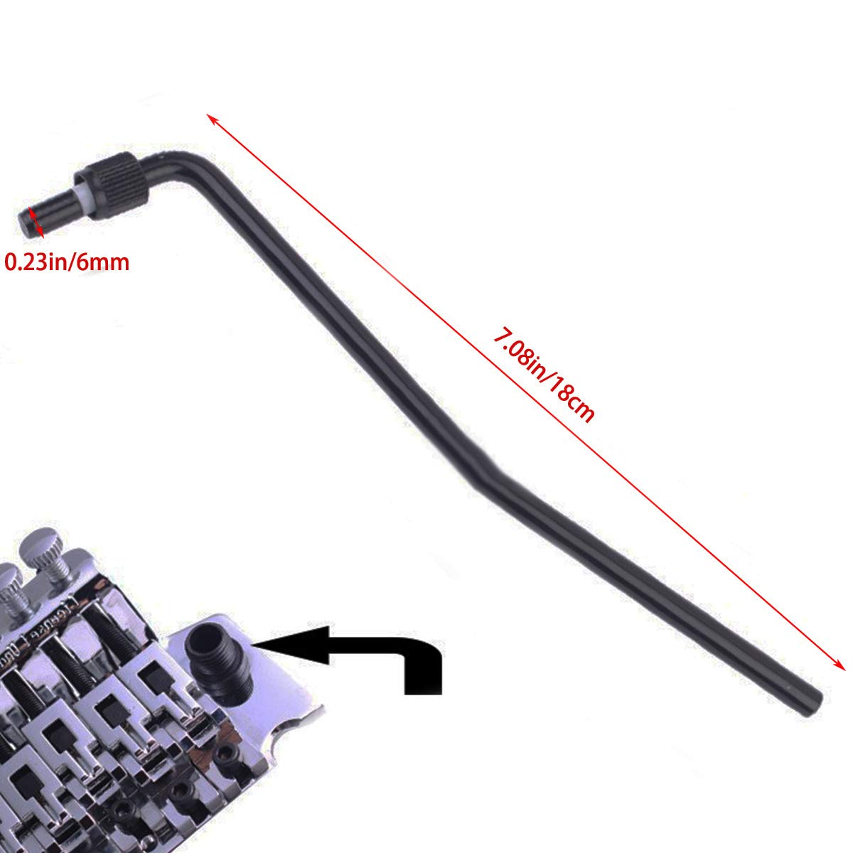 6Mm Double Tremolo Arm, Tremolo Bar, Whammy Bar For Floyd Rose Tremolo System, Electric Guitar Replacement, Black