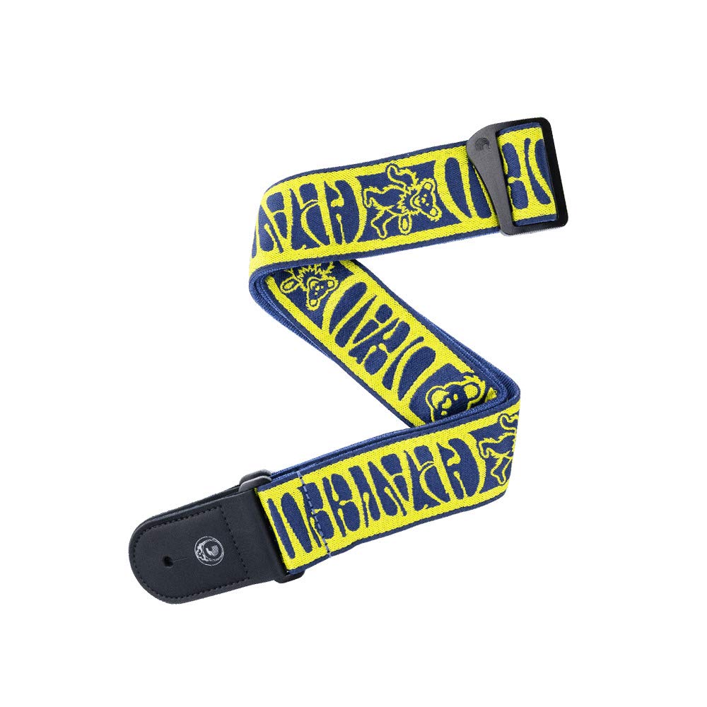 DAddario Grateful Dead Woven Guitar Strap Dancing Bears, Yellow/Navy (50GD02)