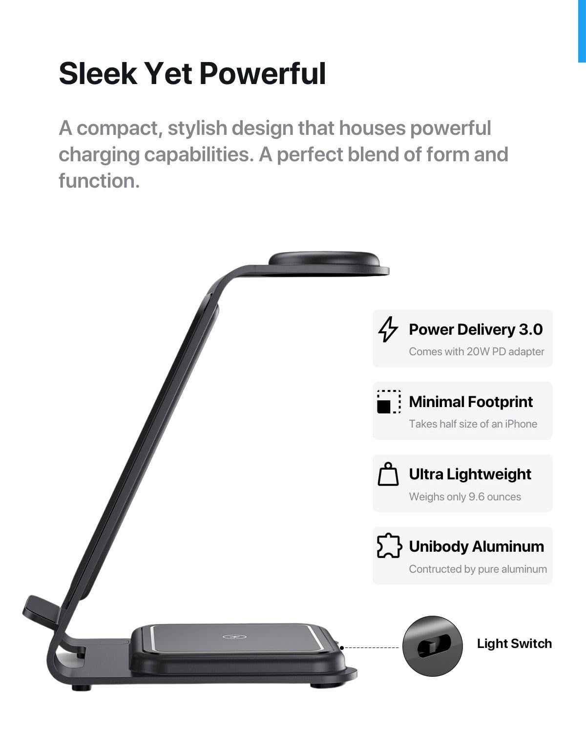 Intoval 3 In 1 Wireless Charging Station For Iphone 16 Pro/16/16 Pro Max/15 Pro/15/15 Pro Max/14 Pro/14/14 Pro Max, For Apple Wa