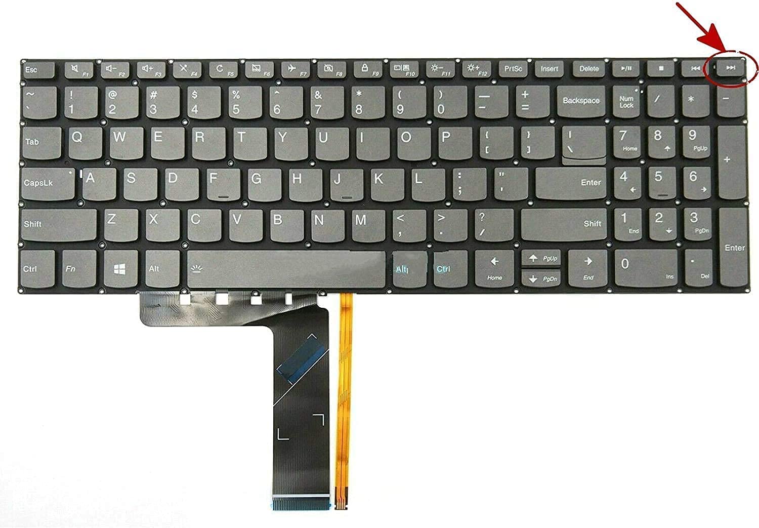 Replacement Keyboard For Lenovo Ideapad 330S 15Ikb 330S 15Arr, Ideapad 3 15Iil05 3 15Are05 3 15Itl05 3 15Iml05, Ideapad S340 15I