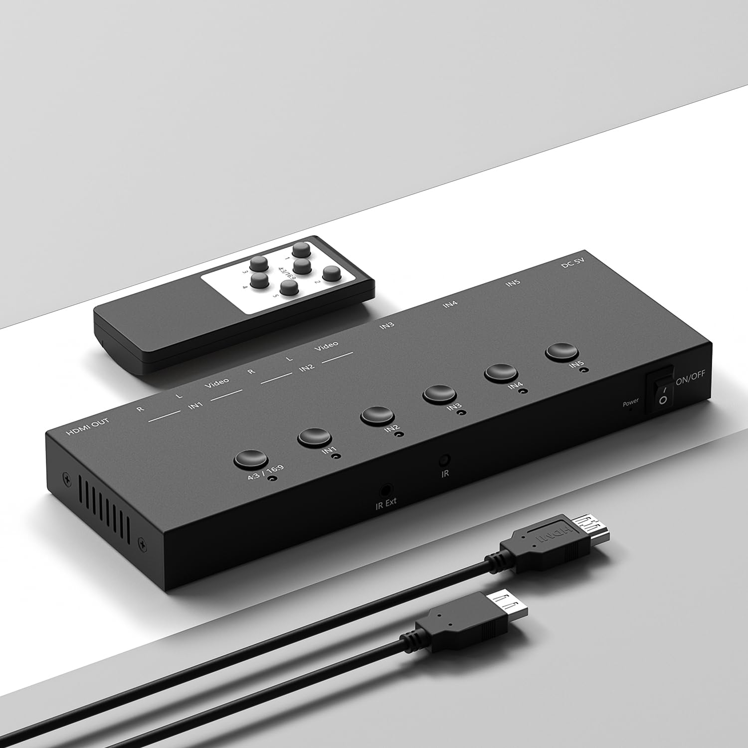 Y.D.F 3 Way Hdmi 2.0 To Hdmi Switcher + 2 Rca To Hdmi Converter(2 In 1) 2 Way Av Composite Cvbs Switch To Hdmi Adapter Support 4:3/16:9 Switching For N64 Ngc Wii Xbox Ps2/3/4/5 Xbox Series/One Switch