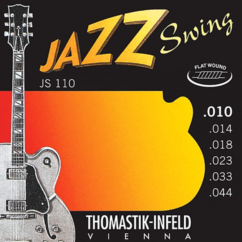 Thomastik Infeld Jazz Guitar Swing Series 6 String Pure Nickel Flat Wounds E, B, G, D, A, E Set (Js110)