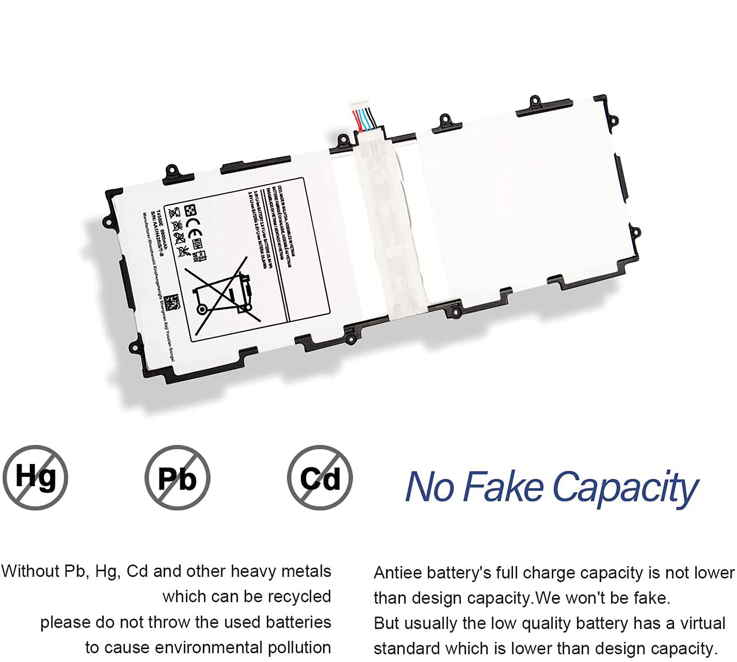 T4500E T4500C Tablet Battery Replacement For Samsung Galaxy Tab 3 10.1 Gt P5200(3G & Wifi) Gt P5210(Wifi) Gt P5220(Lte, 3G & Wif