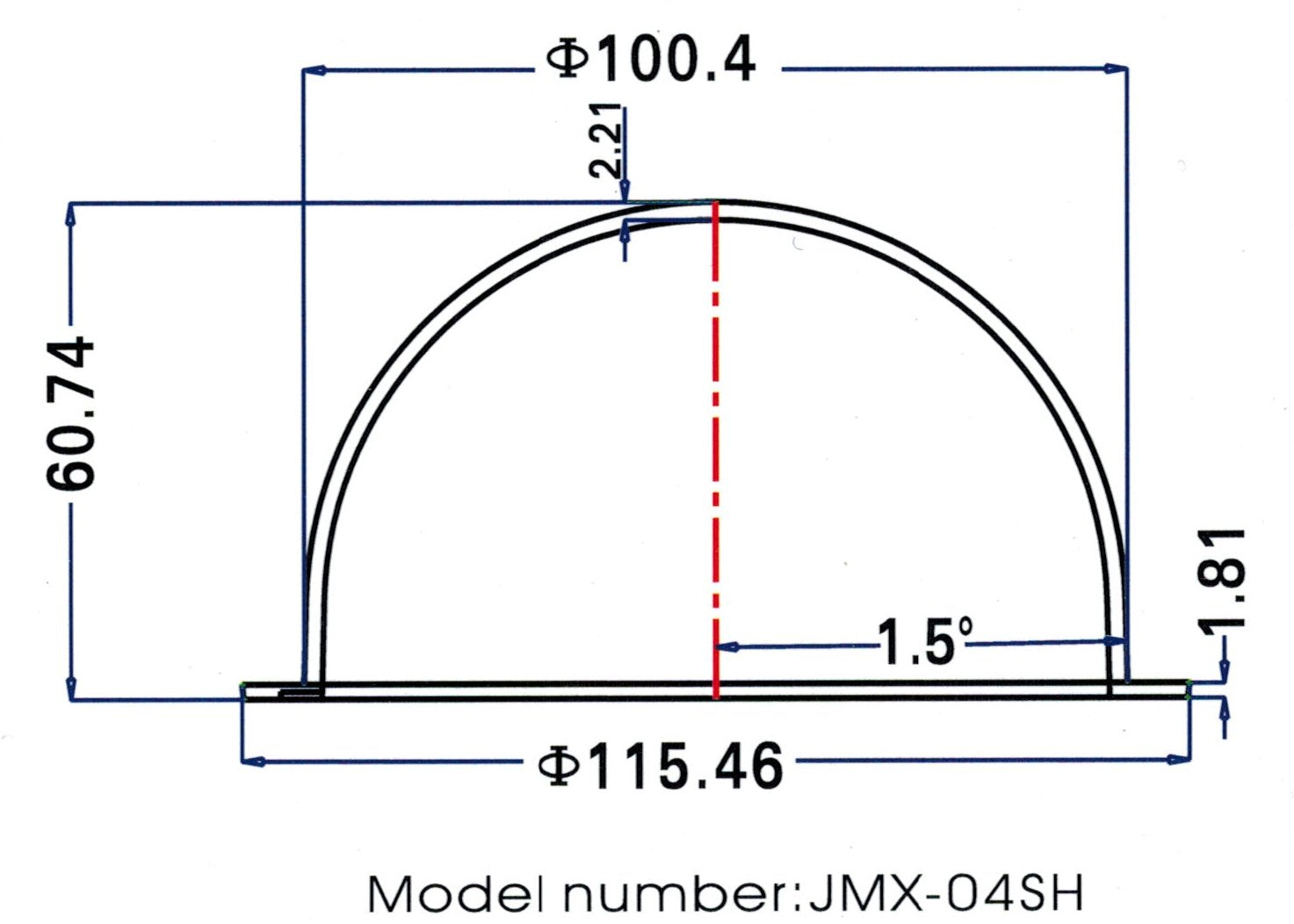 Jmx 4 Inch Acrylic Indoor/Outdoor Cctv Extended Clear Camera Dome Cover Security Camera Housing