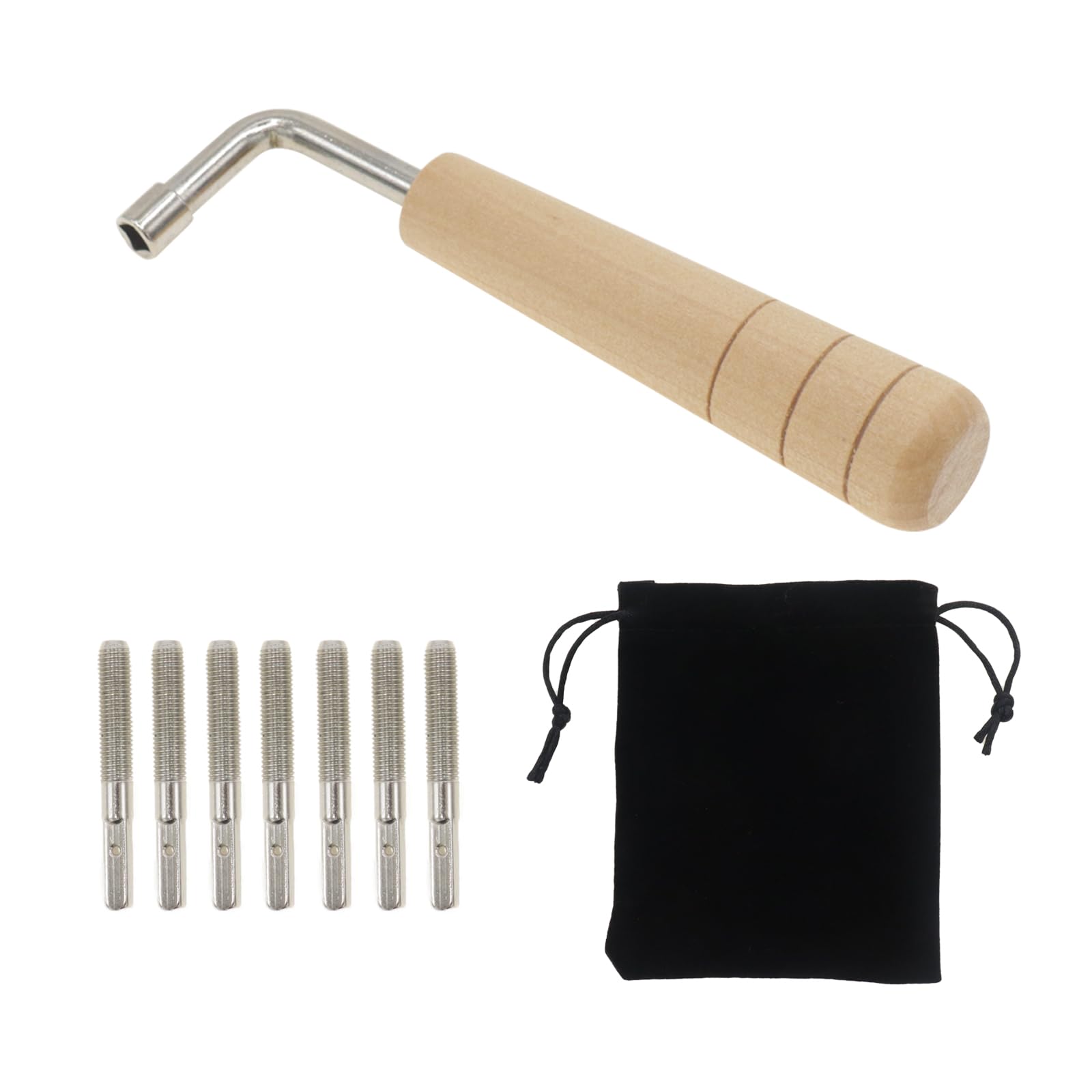 Cashbeat Lyre Harp Tuning Kit, 7 Tuning Pins, L Shape Wrench, Storage Bag For Zithers, Harpsichords, Dulcimers, And Primitive St