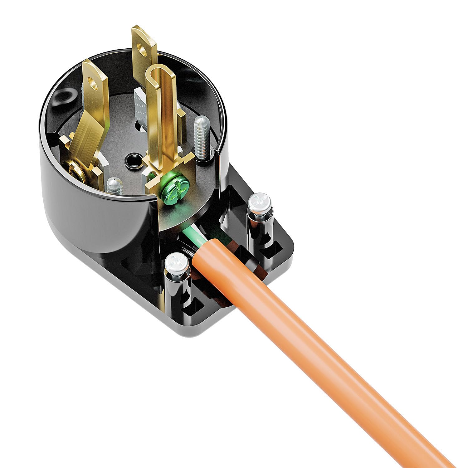 Right Angle Nema 5 15P Rewirable Plug, Winxus 15A 125V Household Diy Ac Plug, 3 Prong 90 Degree Power Plug,12 Directions Male Us