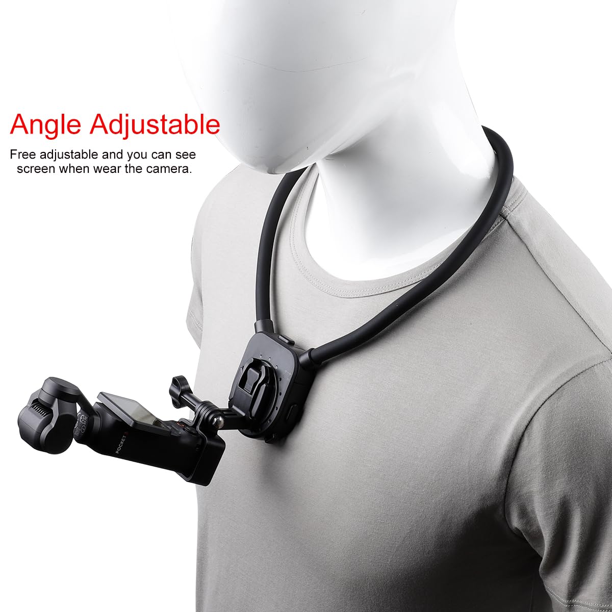 Pellking Neck Mount Holder For Dji Pocket 3,360 Degree Rotation Hands Free Neck Phone Holder Pov/Vlog Neck Mount Video Recording